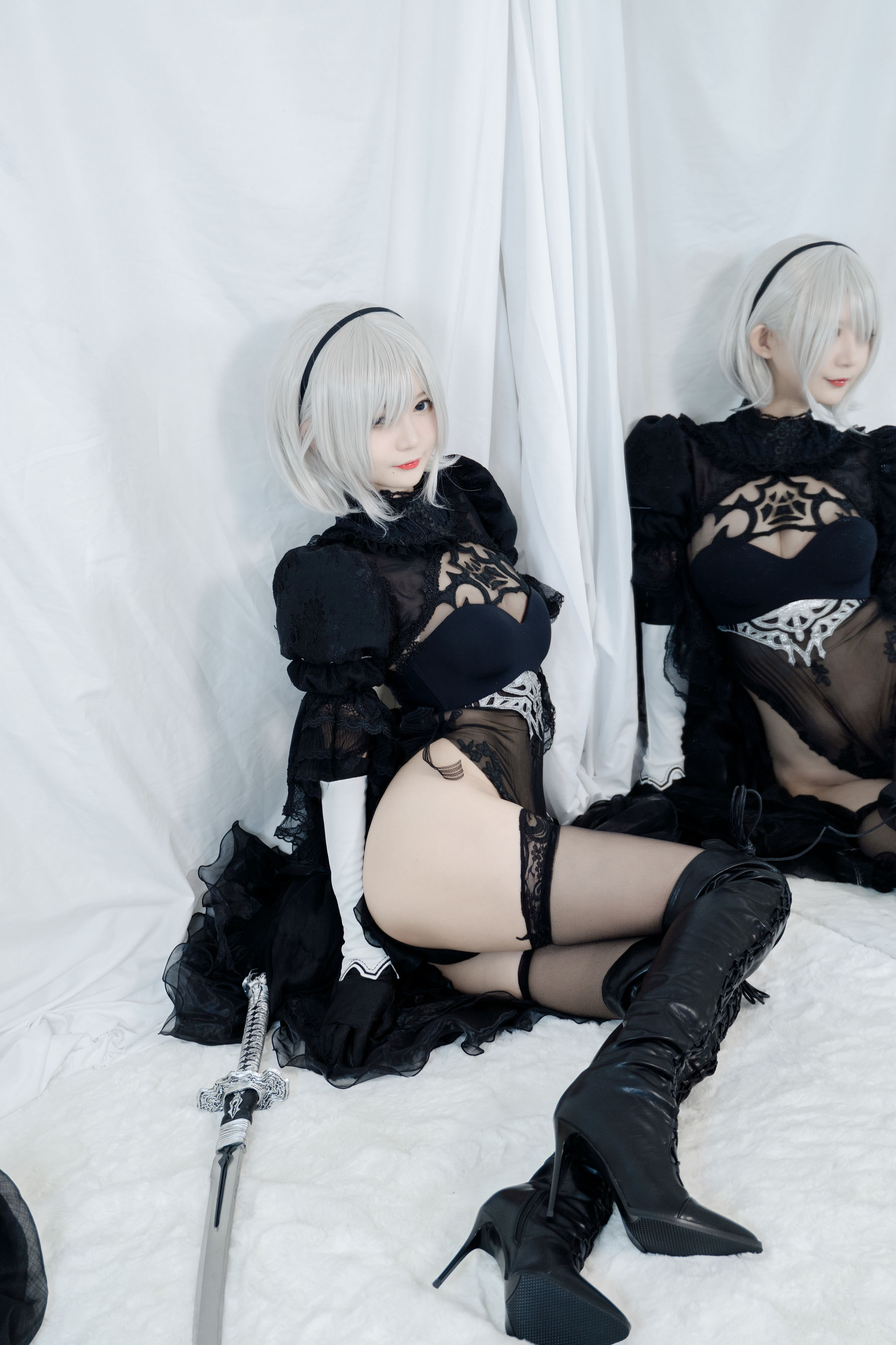 [福利COS] 51酱 - 2B黑婚纱