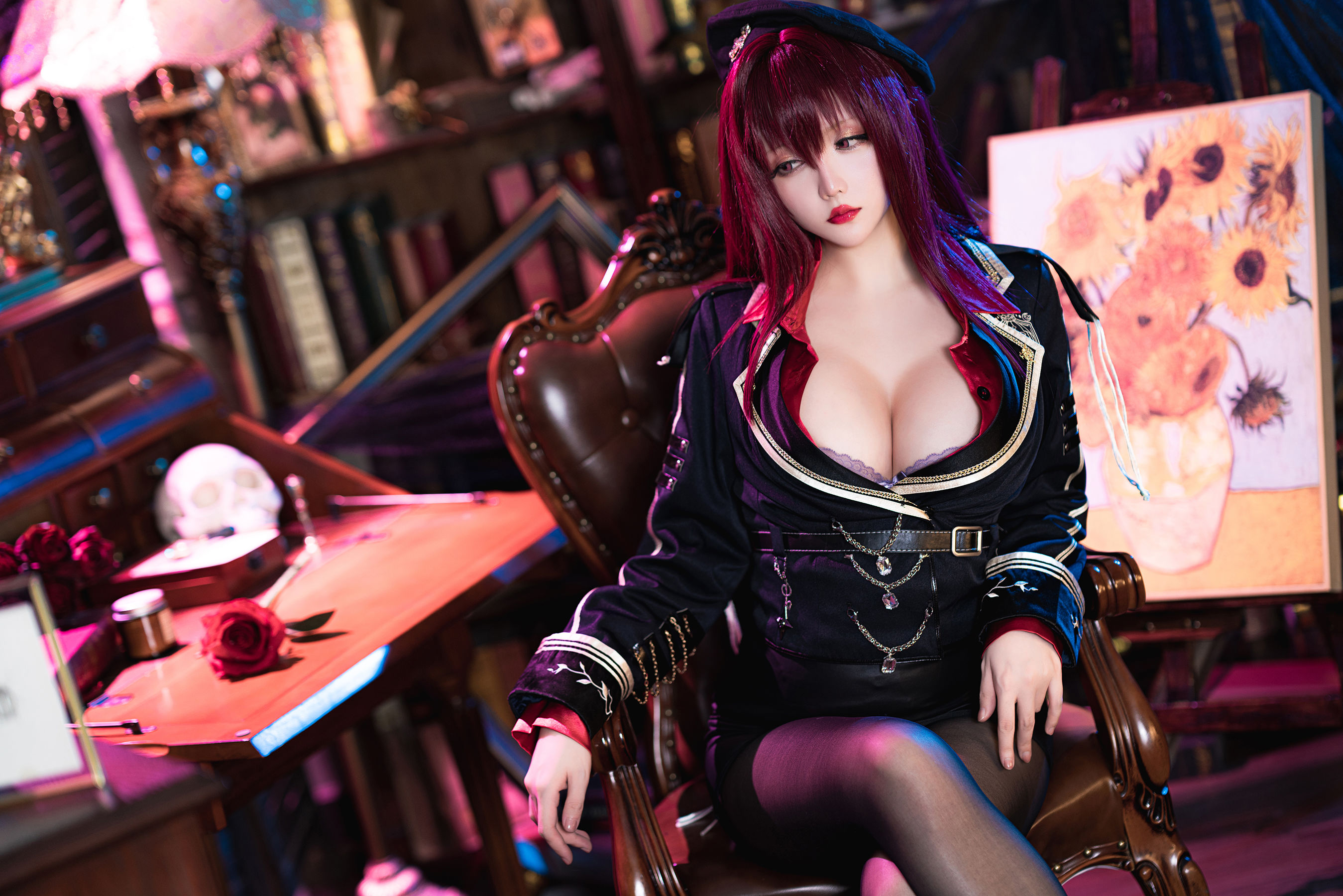 [福利COS] Coser小姐姐星之迟迟 - 斯卡哈-真红教枪
