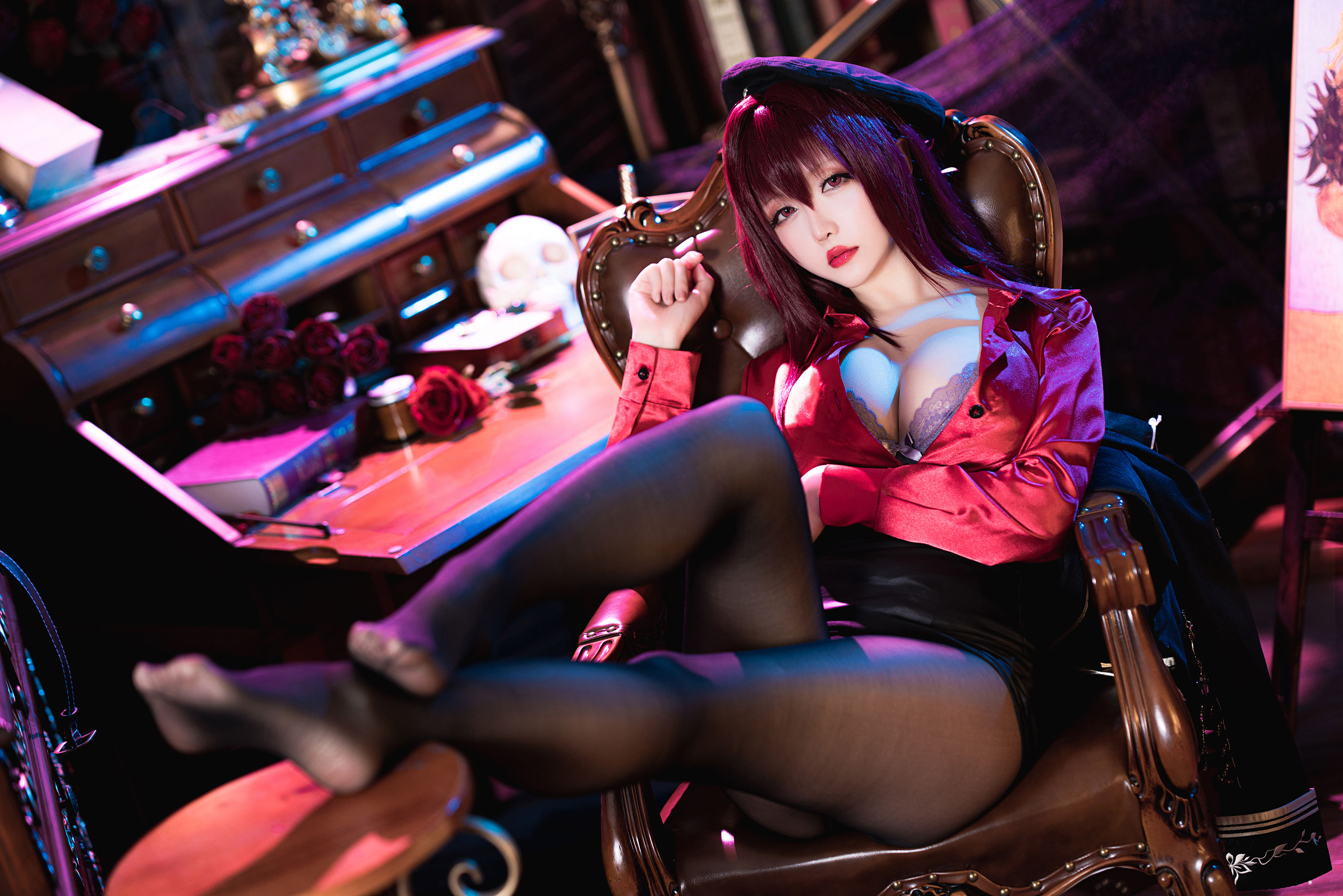 [福利COS] Coser小姐姐星之迟迟 - 斯卡哈-真红教枪