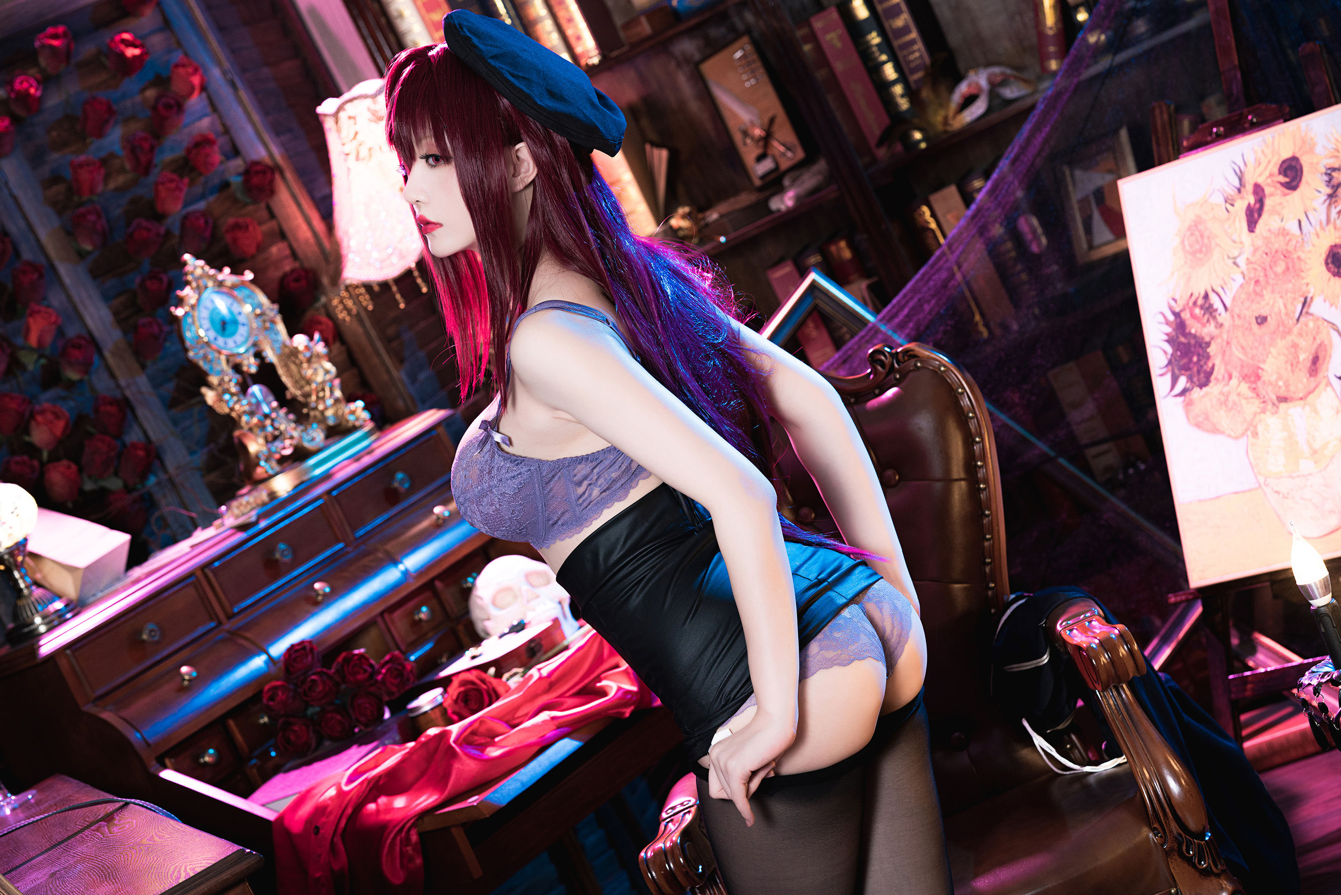 [福利COS] Coser小姐姐星之迟迟 - 斯卡哈-真红教枪