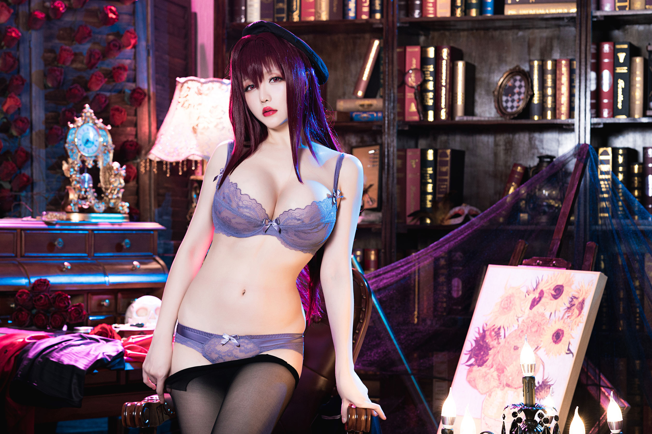 [福利COS] Coser小姐姐星之迟迟 - 斯卡哈-真红教枪