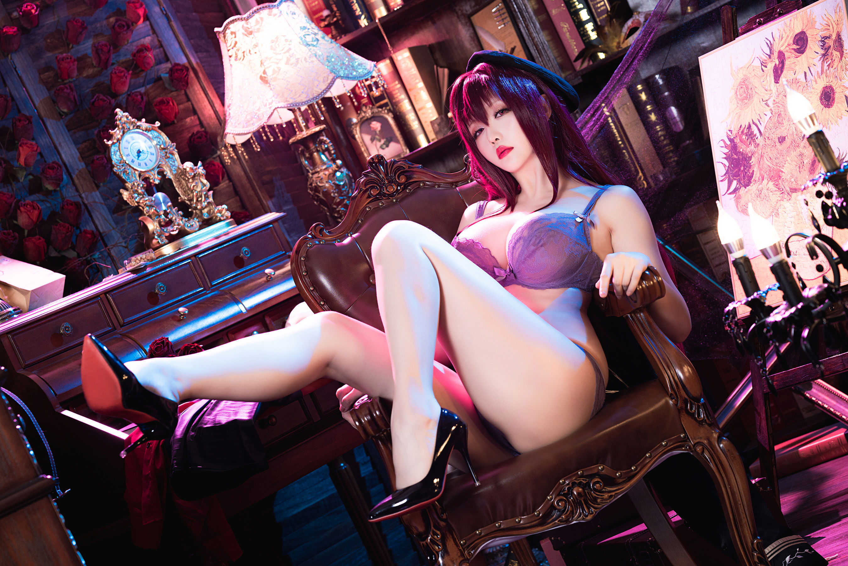 [福利COS] Coser小姐姐星之迟迟 - 斯卡哈-真红教枪