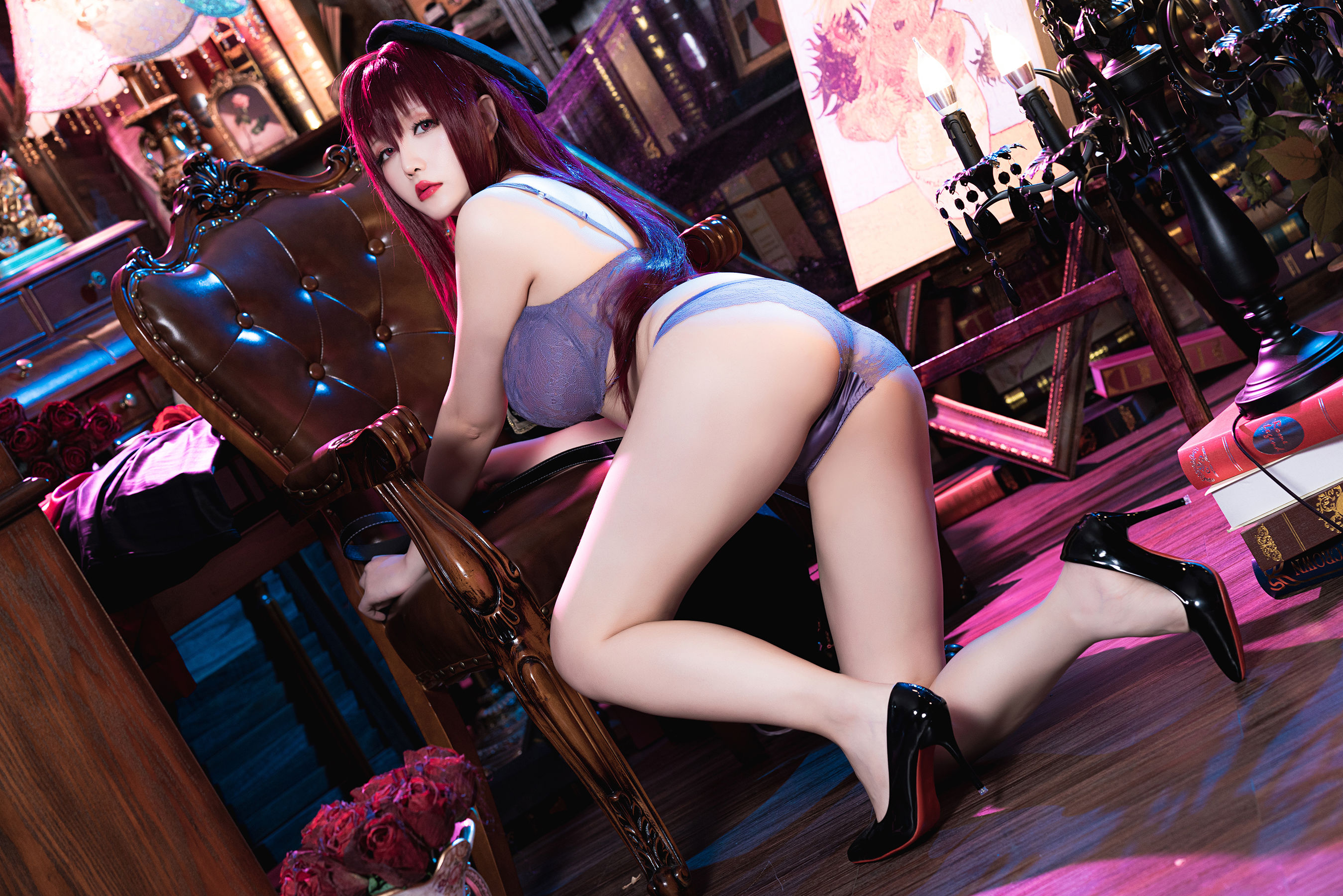[福利COS] Coser小姐姐星之迟迟 - 斯卡哈-真红教枪