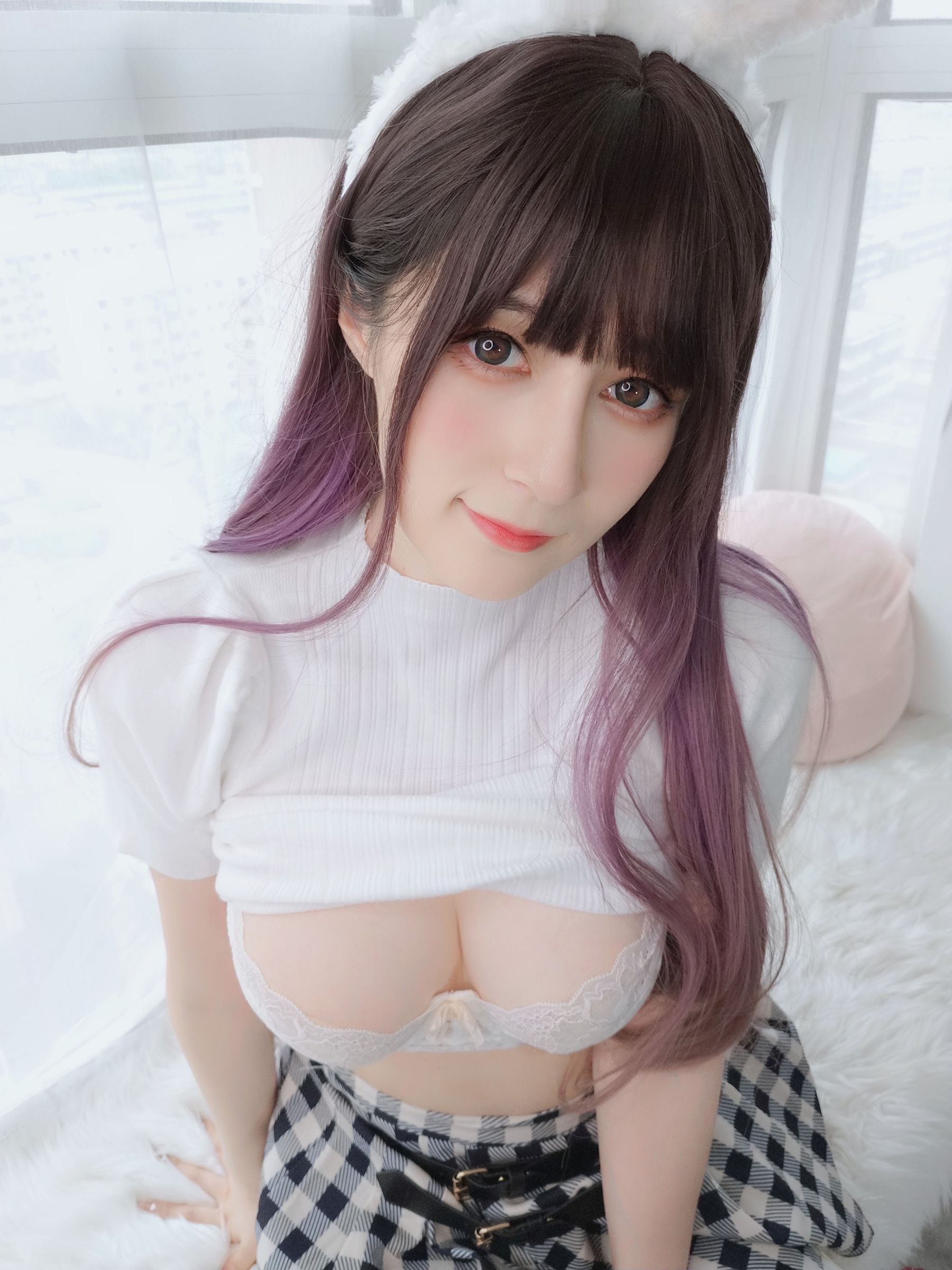 [福利COS] Coser小姐姐白银 - 白丝兔女郎