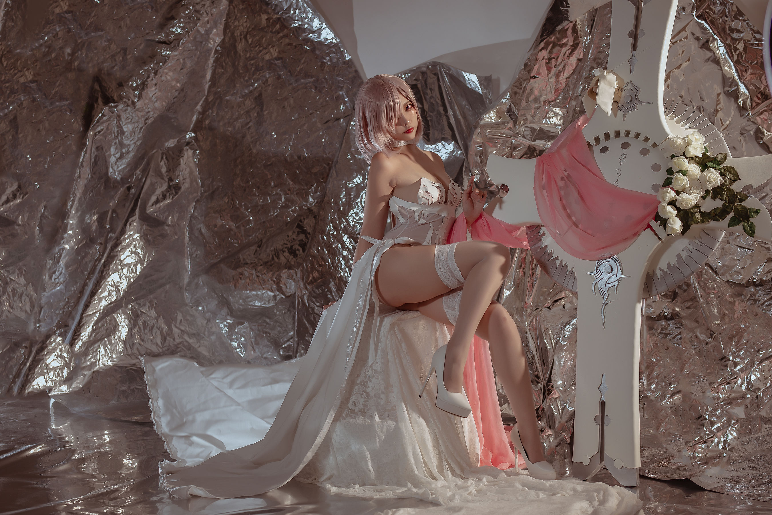 [福利COS] 人气Coser二佐Nisa - fate玛修婚纱