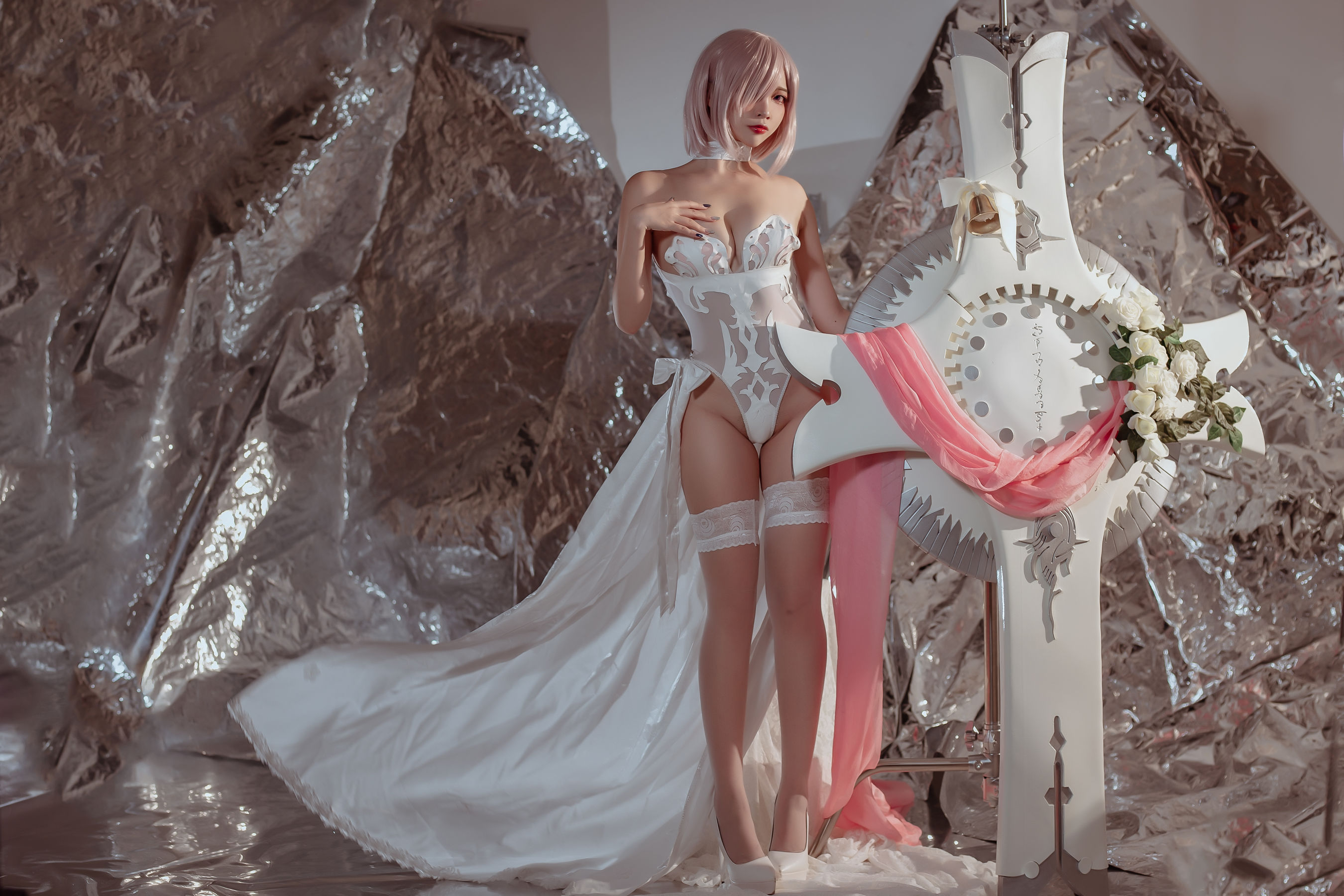 [福利COS] 人气Coser二佐Nisa - fate玛修婚纱