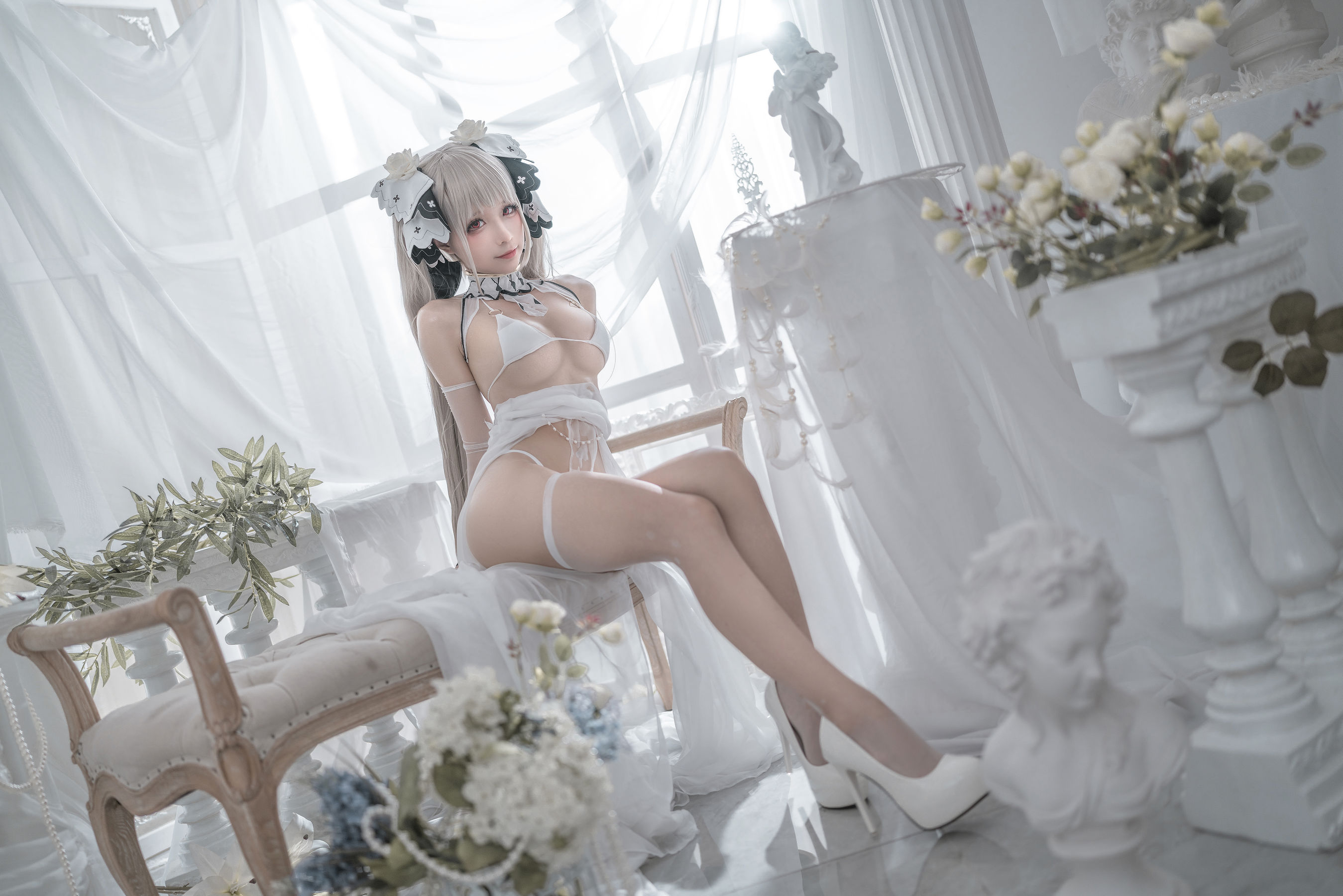 [福利COS] 动漫博主蠢沫沫 - 可畏婚纱