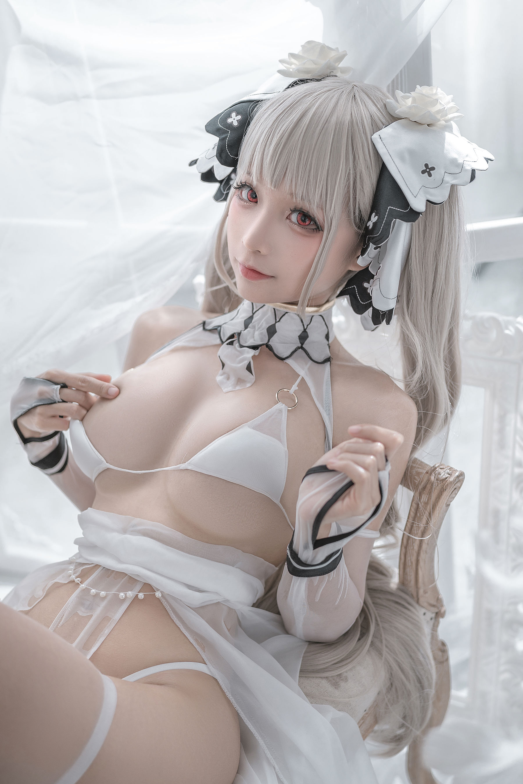 [福利COS] 动漫博主蠢沫沫 - 可畏婚纱