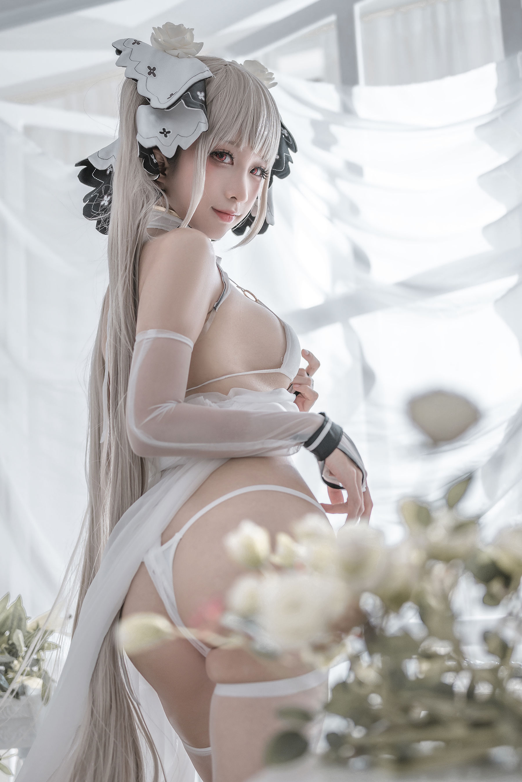 [福利COS] 动漫博主蠢沫沫 - 可畏婚纱