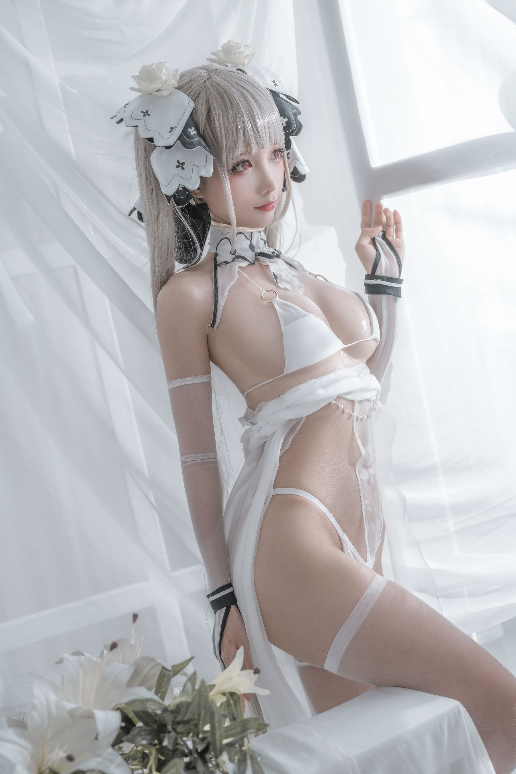[福利COS] 动漫博主蠢沫沫 - 可畏婚纱