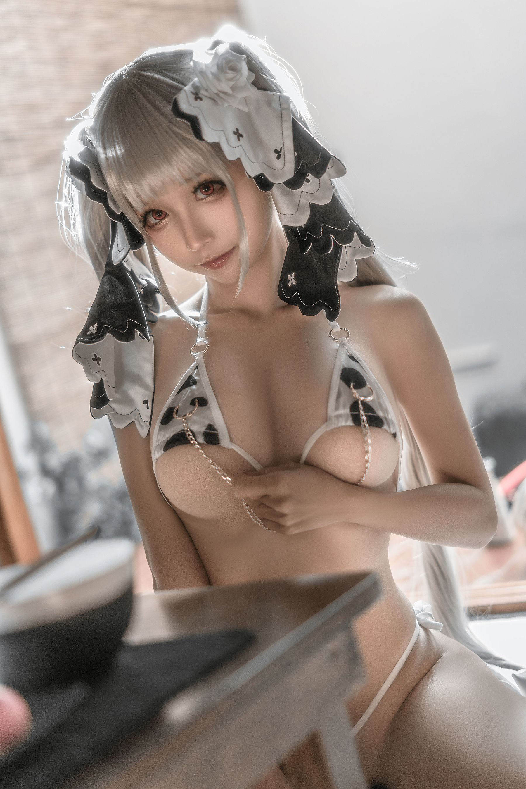 [福利COS] 动漫博主蠢沫沫 - 可畏婚纱绅士版