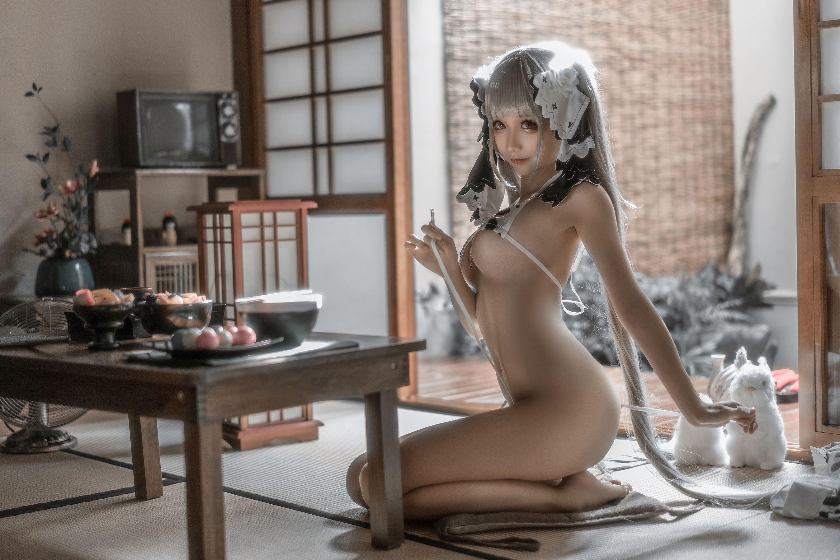 [福利COS] 动漫博主蠢沫沫 - 可畏婚纱绅士版