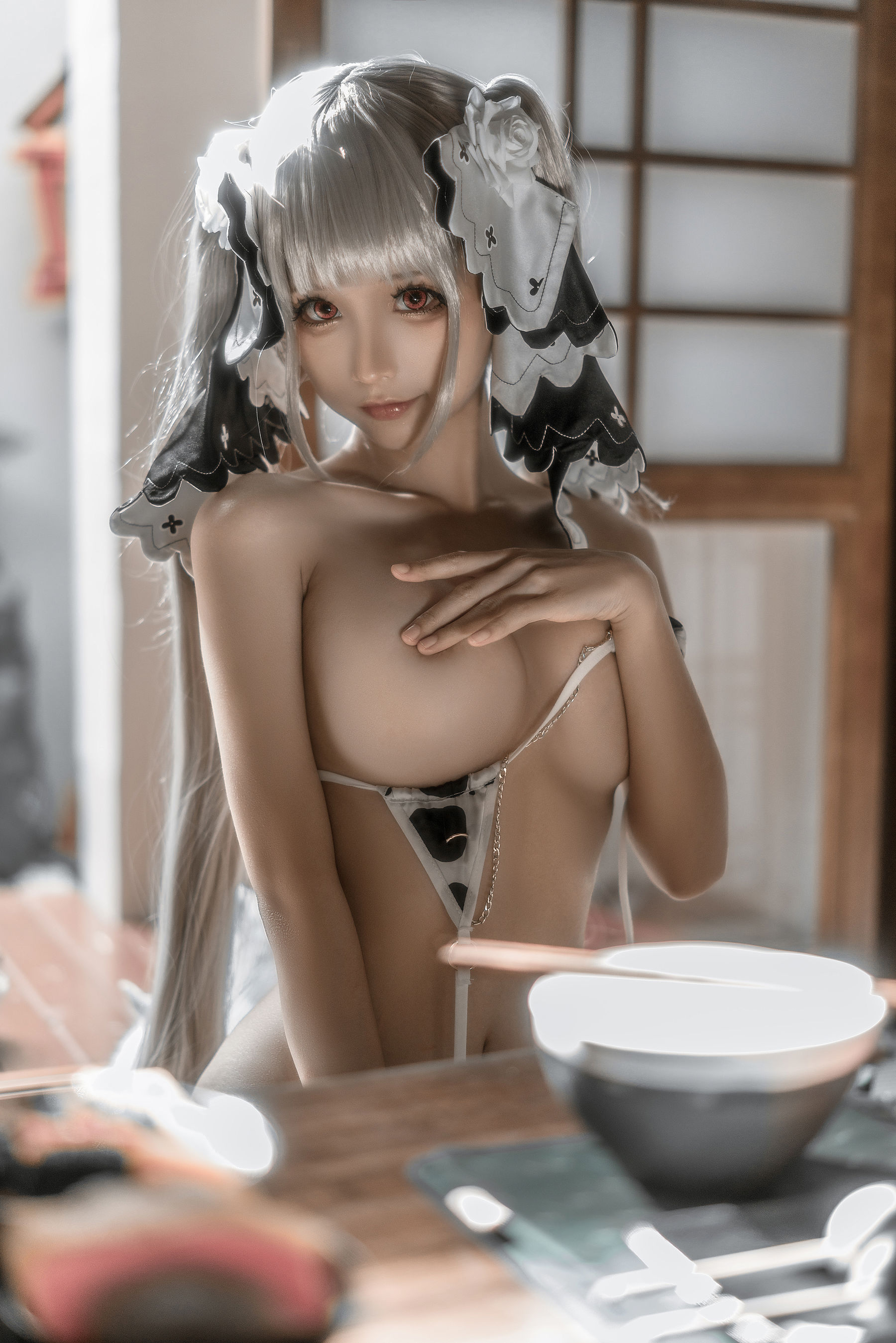 [福利COS] 动漫博主蠢沫沫 - 可畏婚纱绅士版