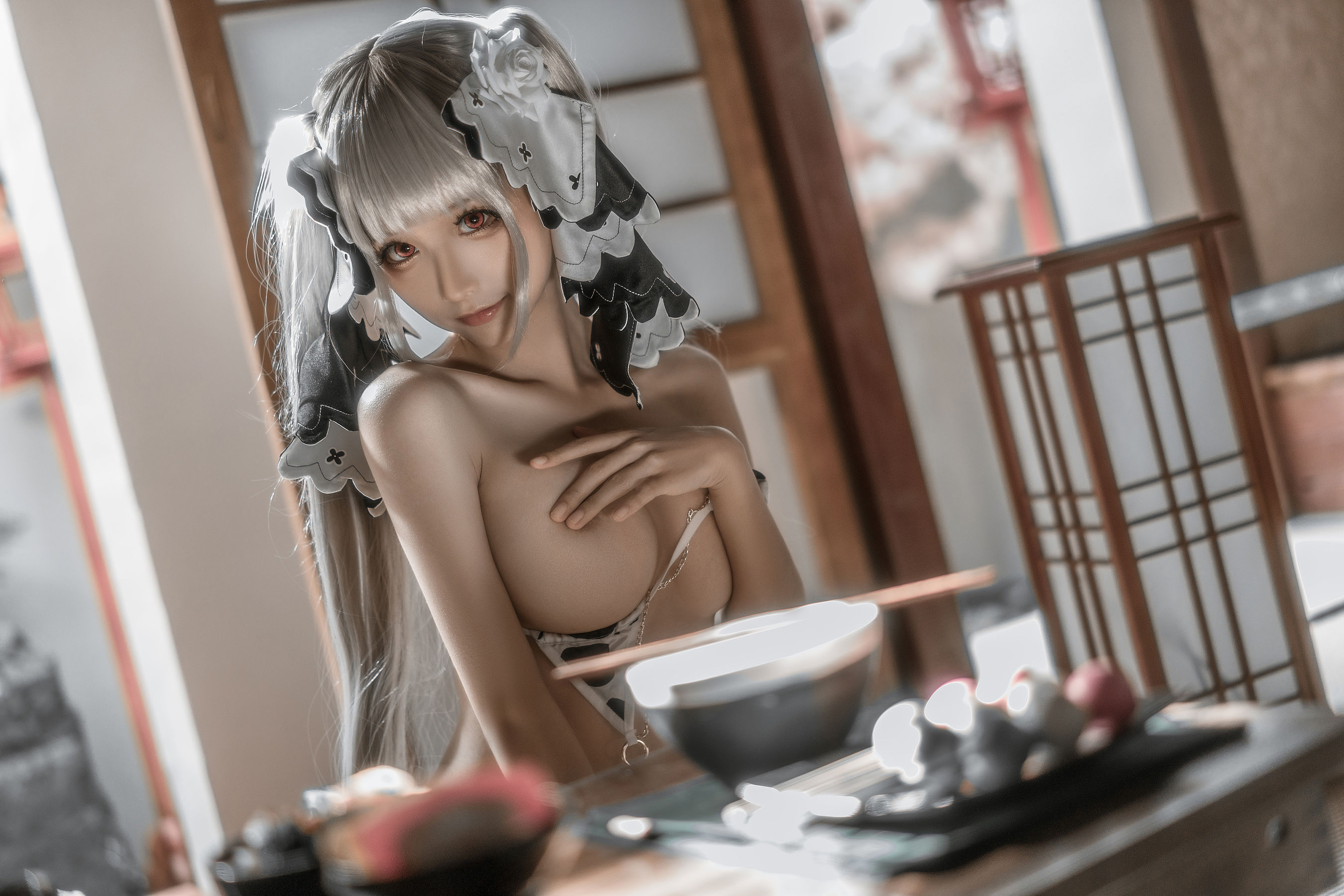 [福利COS] 动漫博主蠢沫沫 - 可畏婚纱绅士版