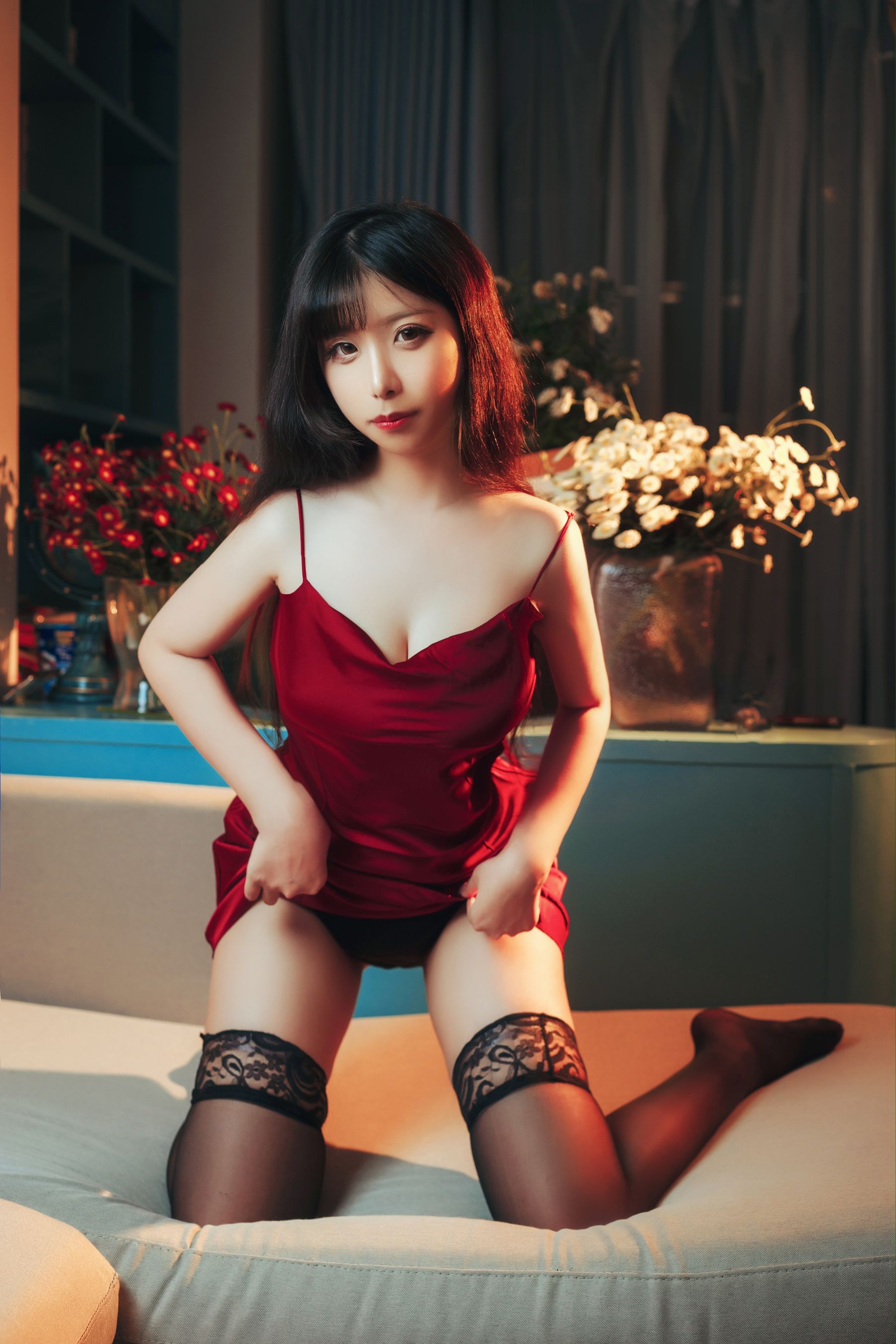 [福利COS] 熊丫丫 - 红色睡裙