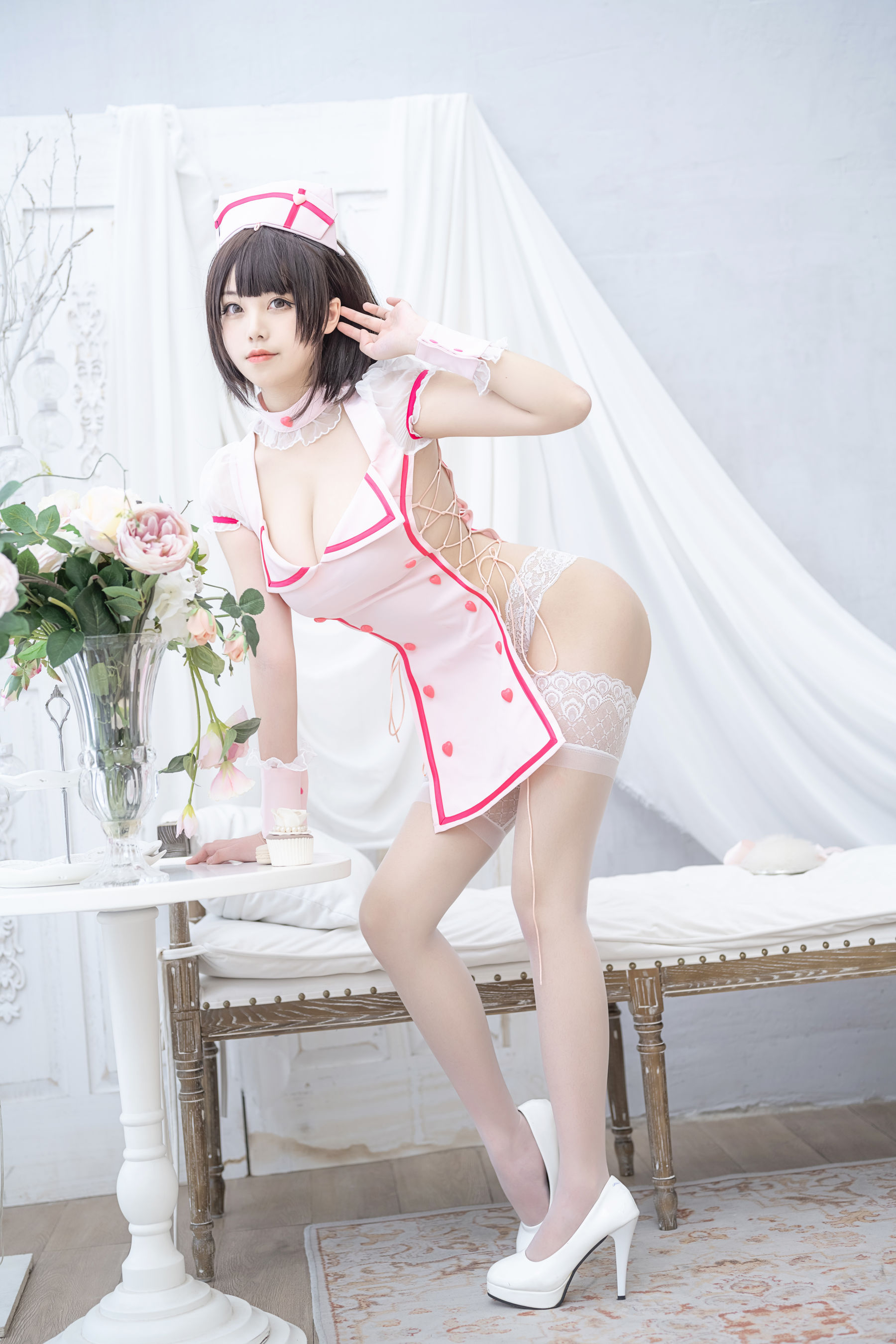 [福利COS] 萌系小姐姐蜜汁猫裘 - 小护士