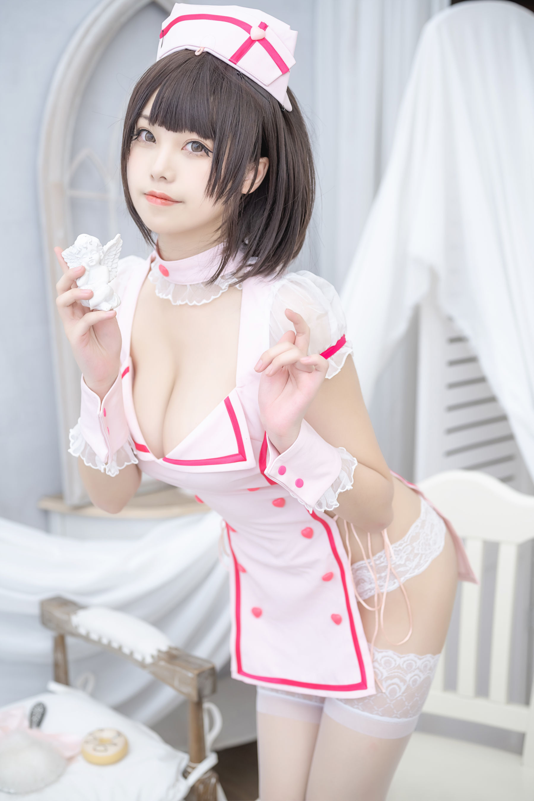 [福利COS] 萌系小姐姐蜜汁猫裘 - 小护士