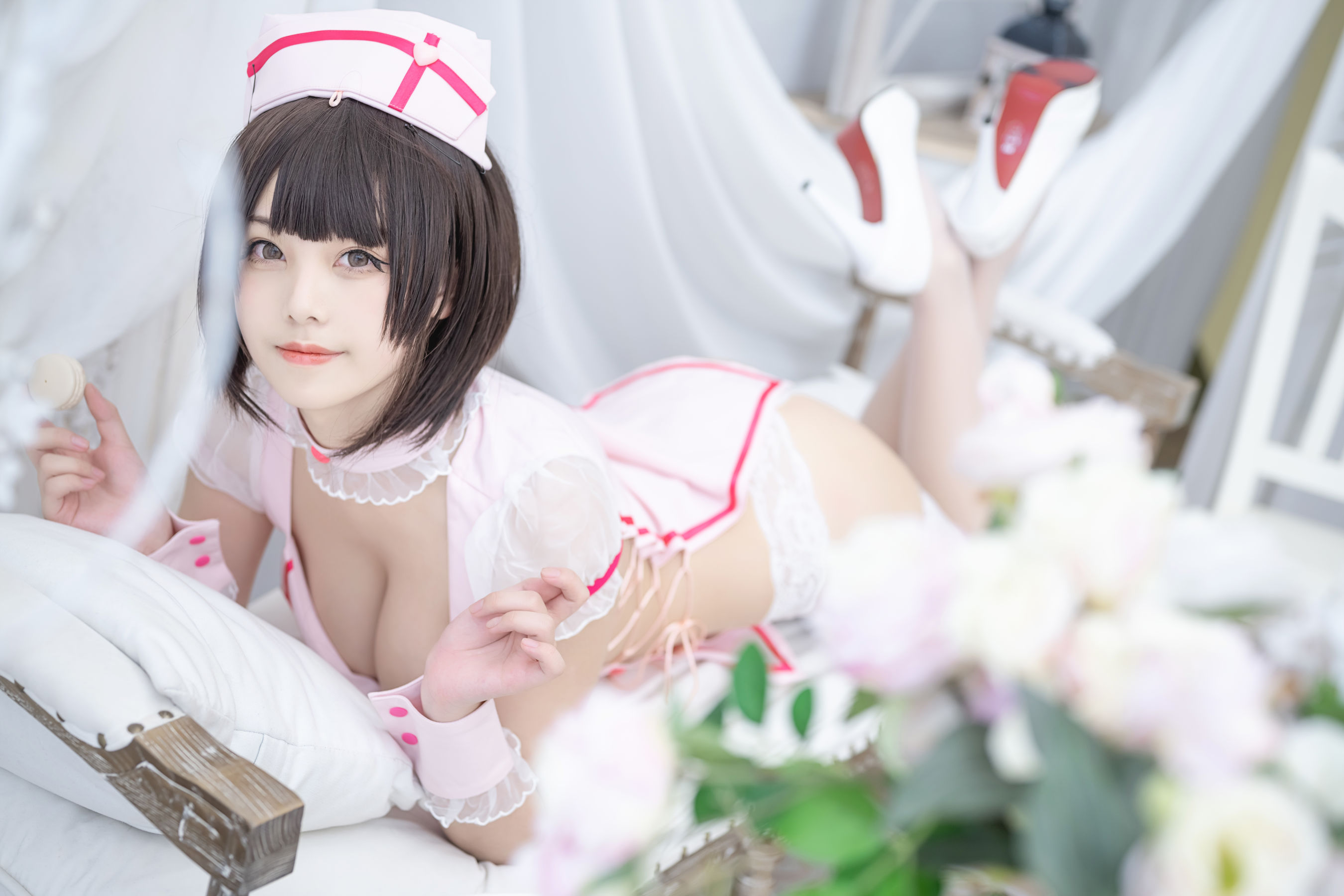 [福利COS] 萌系小姐姐蜜汁猫裘 - 小护士
