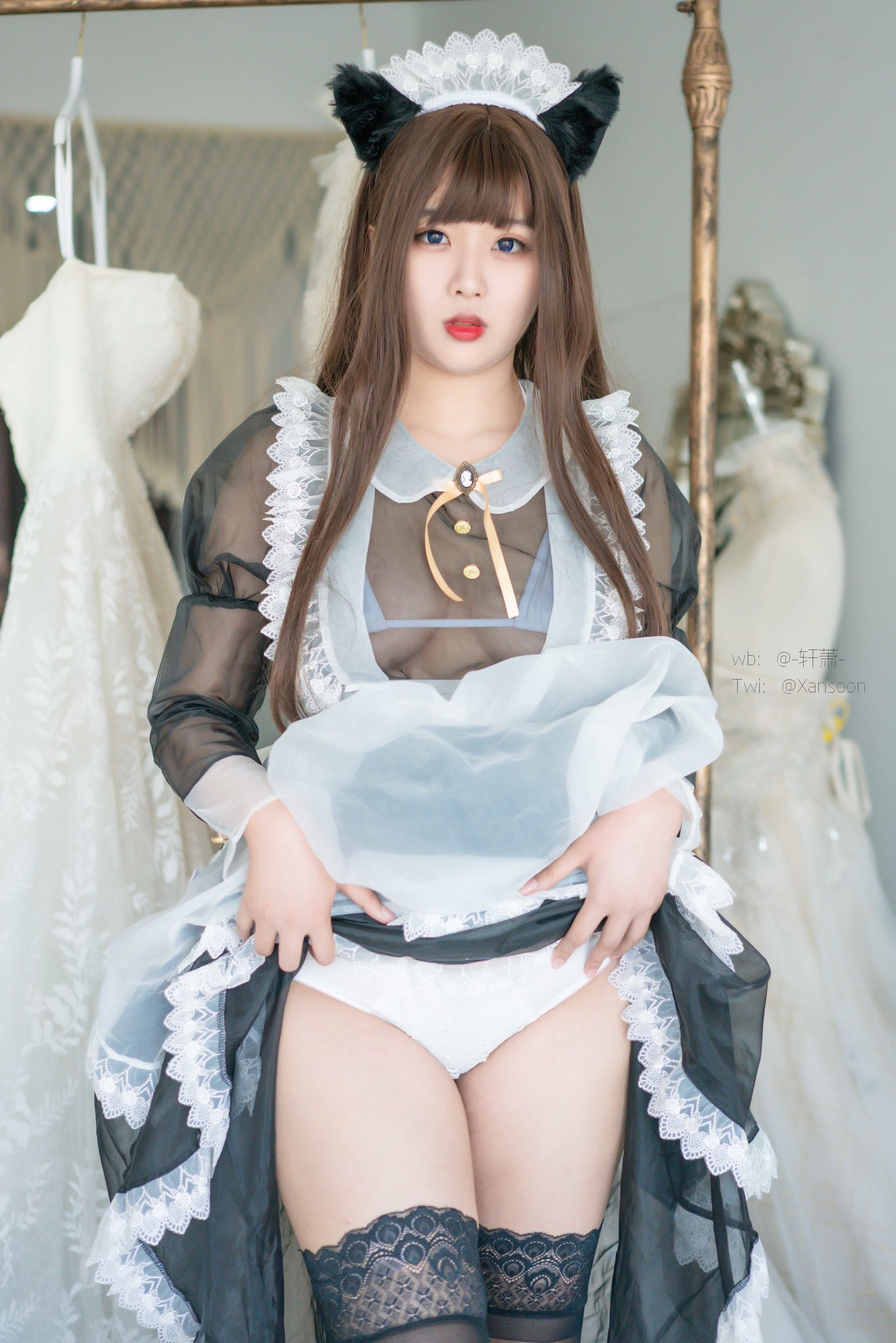 [福利COS] 轩萧学姐 - 透明女仆