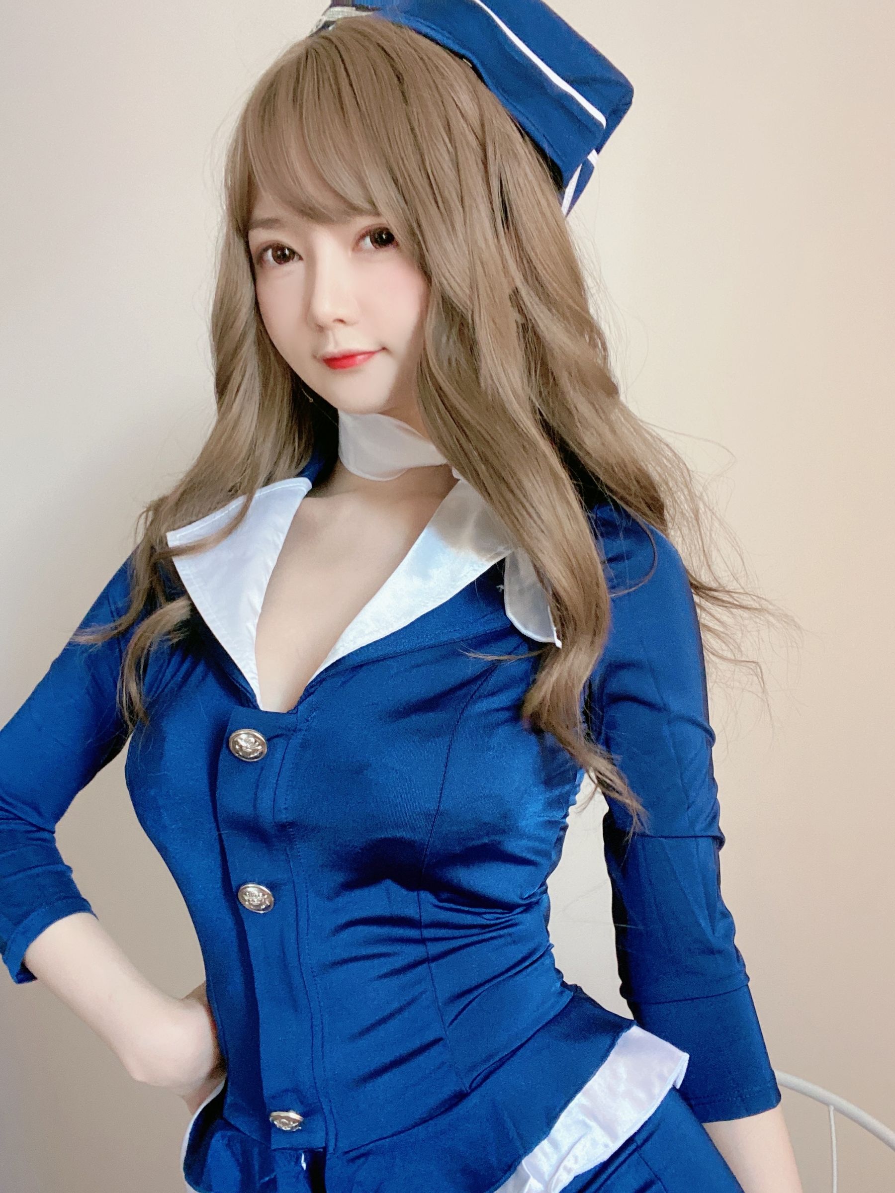 [福利COS] 51酱 - 蓝色制服装