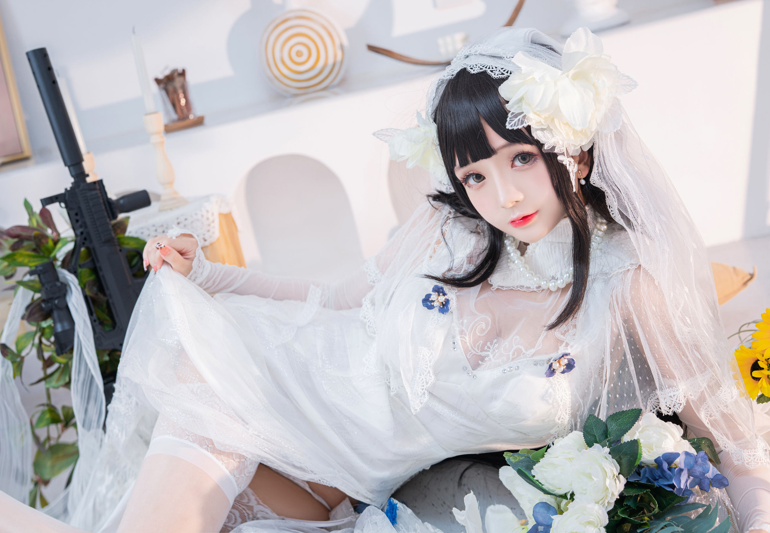 [福利COS] Cosplay日奈娇 - 95式婚纱