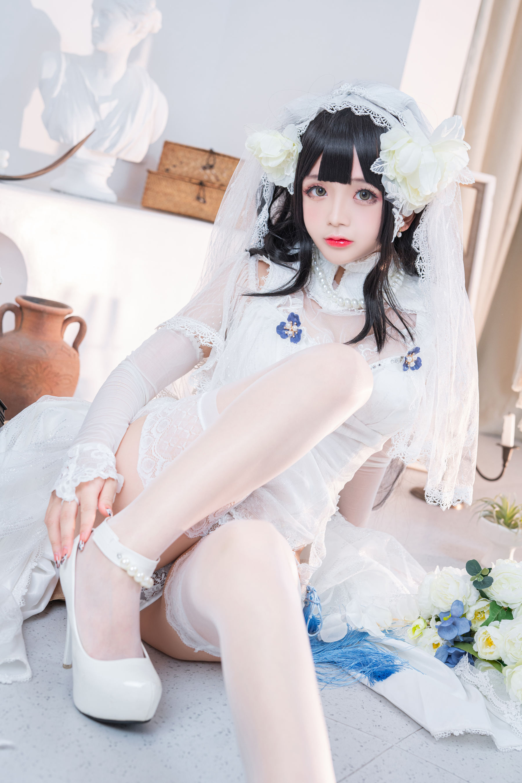 [福利COS] Cosplay日奈娇 - 95式婚纱