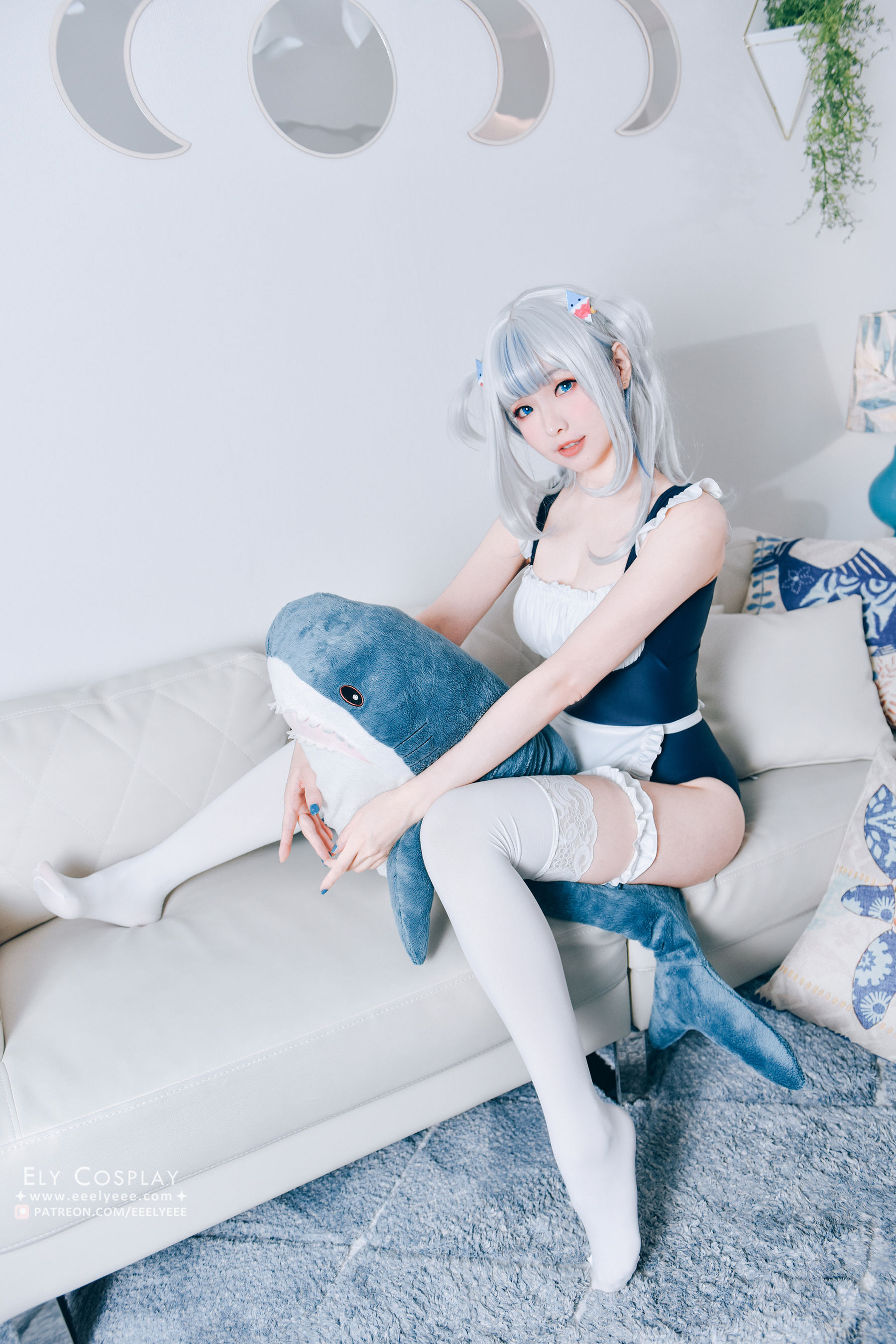 [福利COS] Ely_eee(ElyEE子) - 噶呜・古拉(小鲨鲨) 泳装