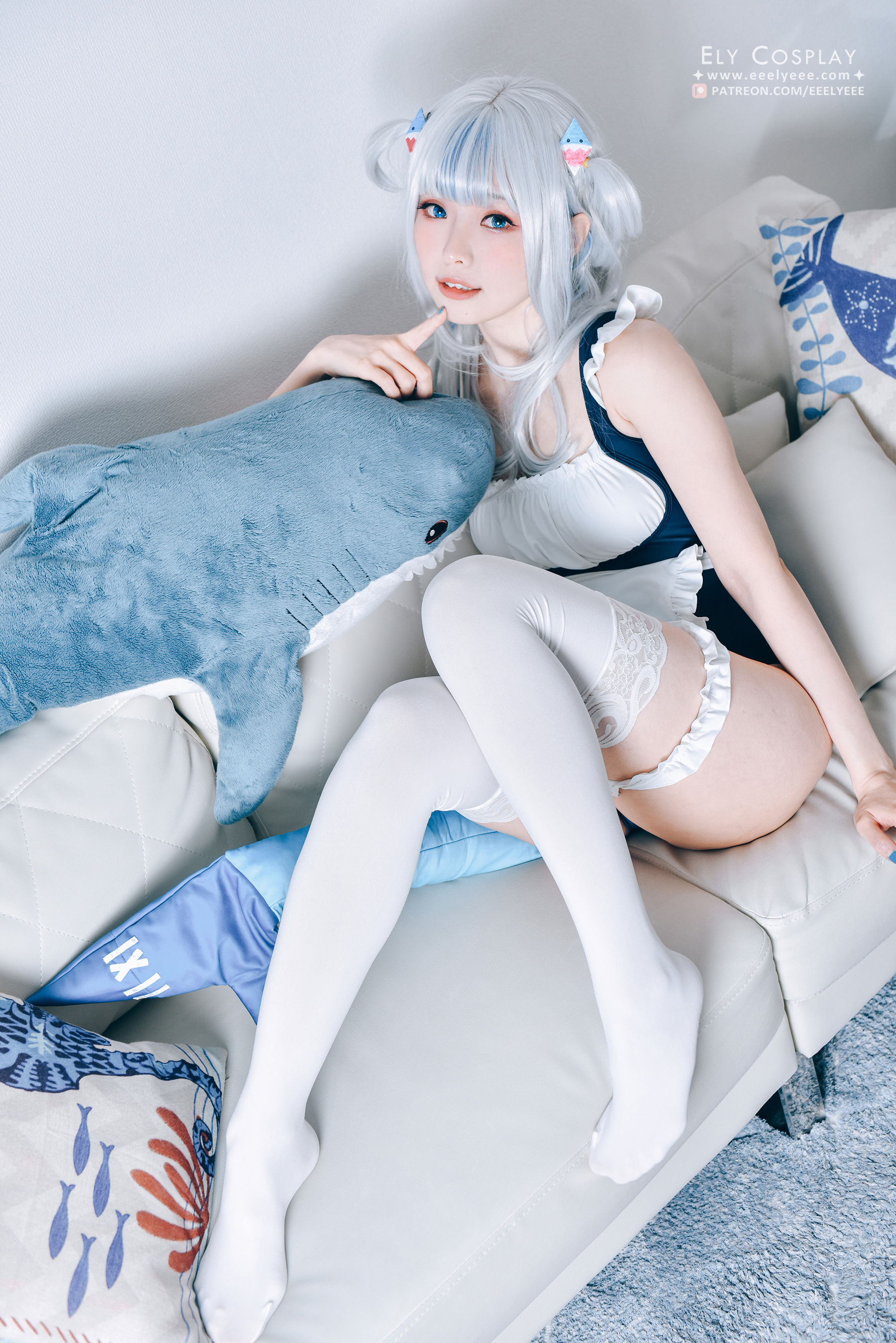 [福利COS] Ely_eee(ElyEE子) - 噶呜・古拉(小鲨鲨) 泳装