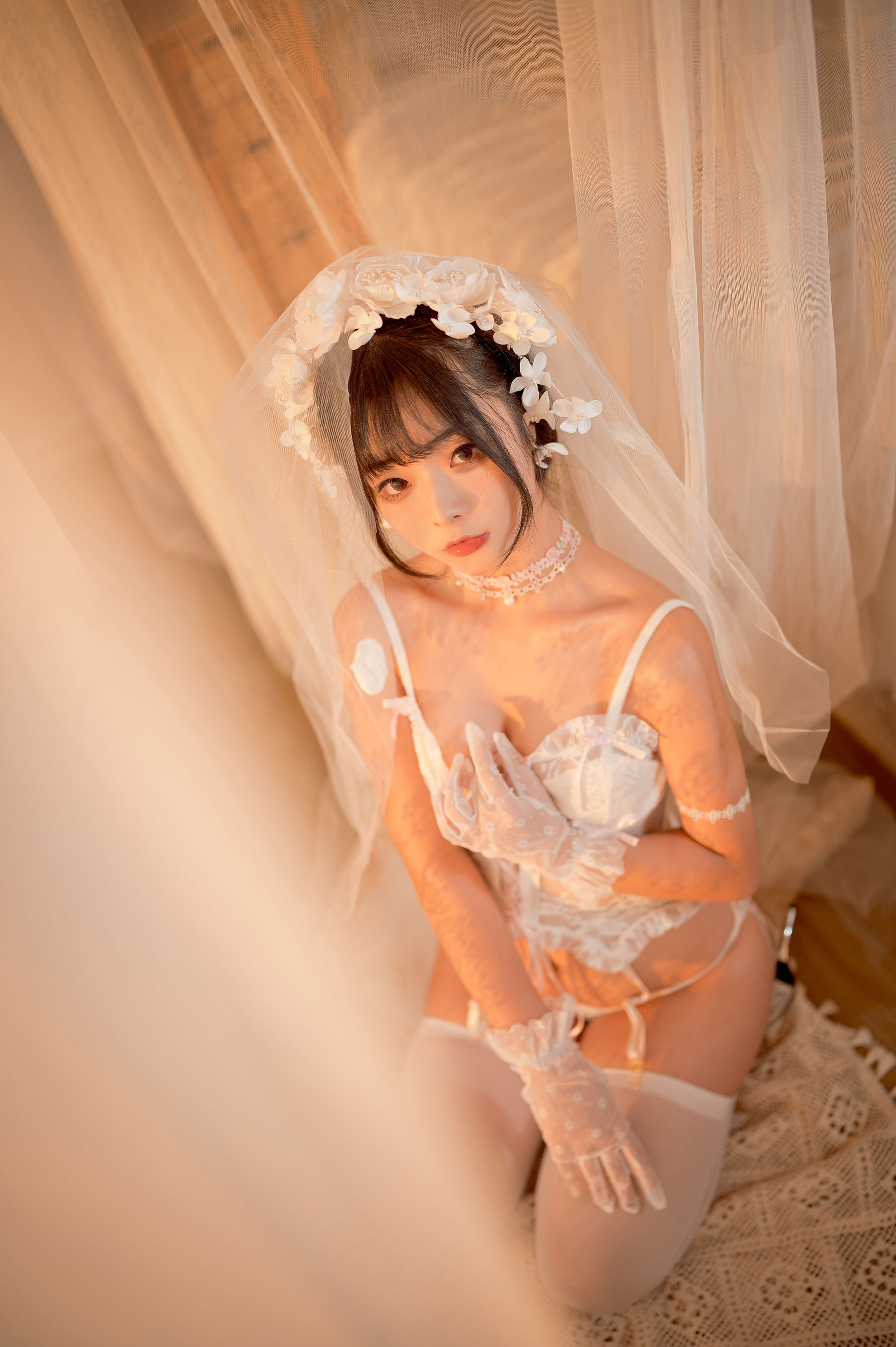 [福利COS] yuuhui玉汇 - 纯白花嫁