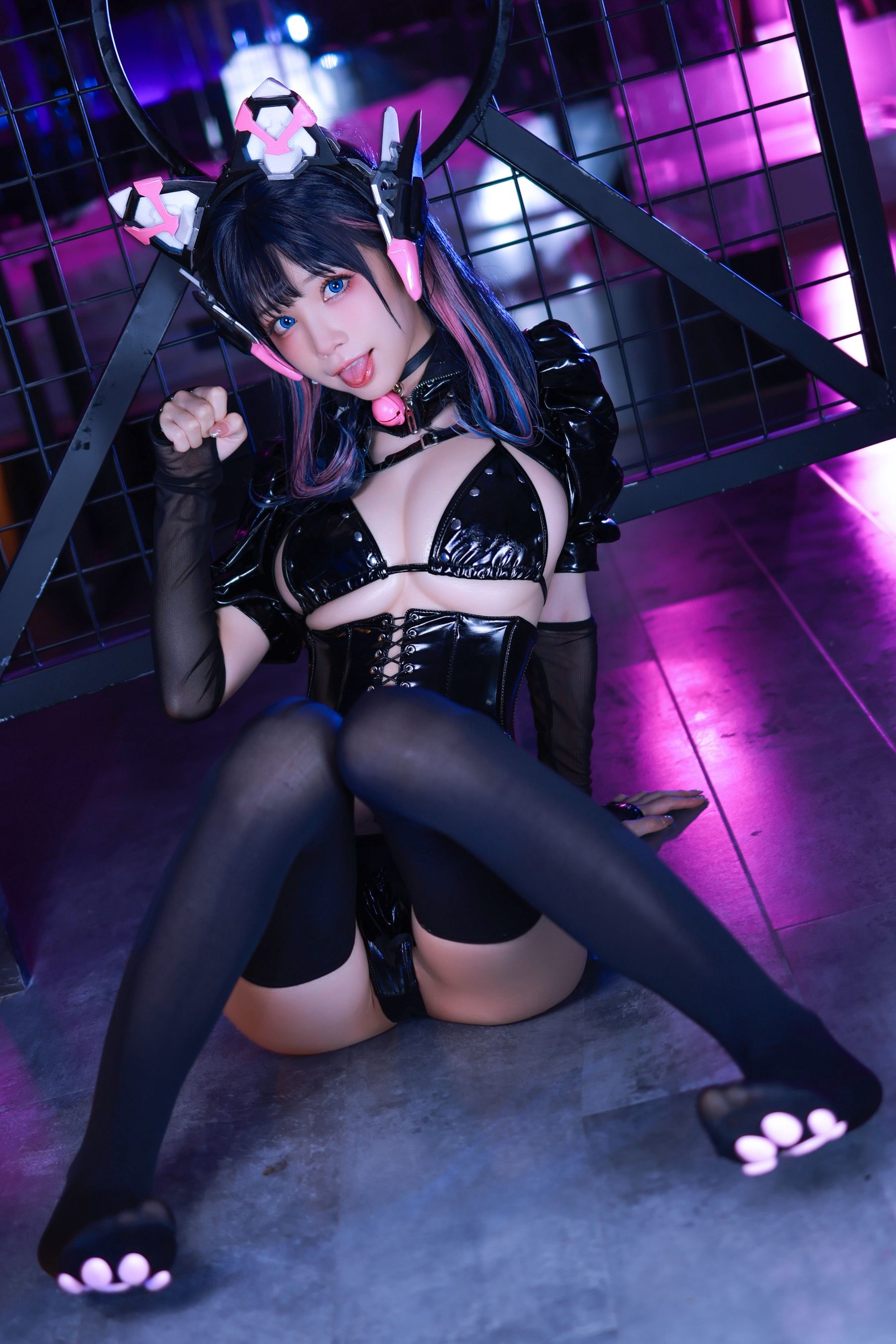 [福利COS] 动漫博主水淼aqua - 猫咪女郎-粉红猫猫