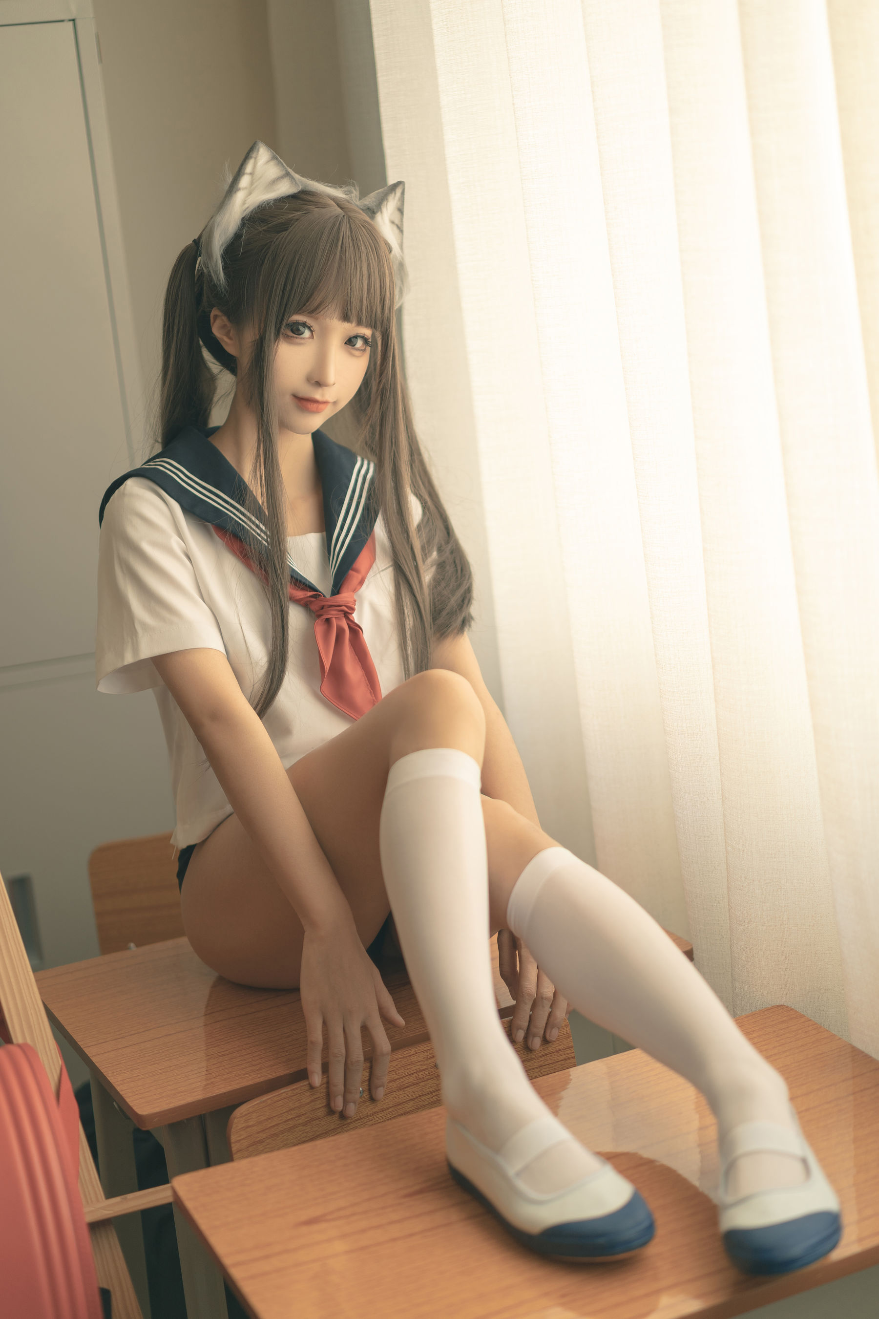 [福利COS] 动漫博主蠢沫沫 - 放学后