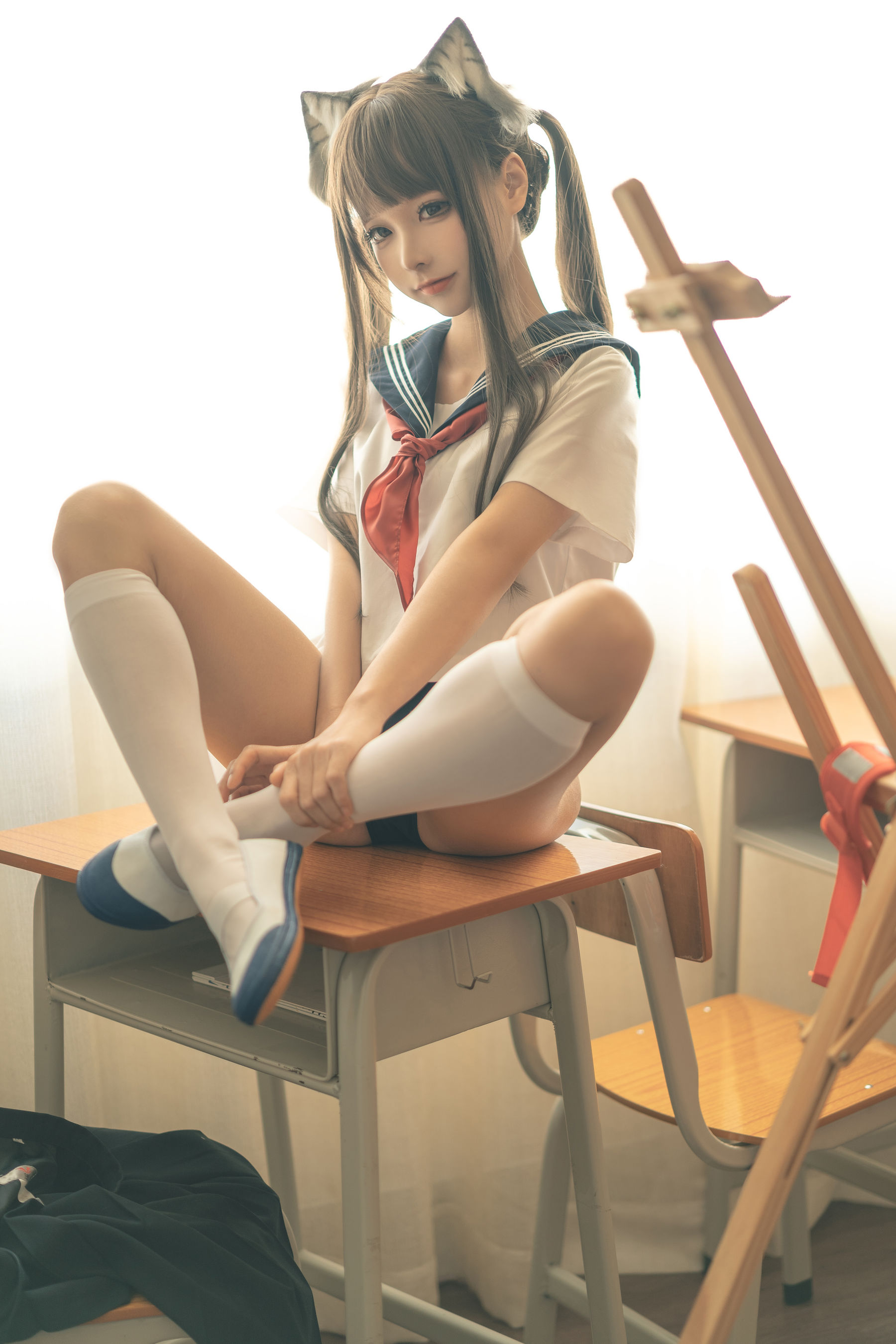 [福利COS] 动漫博主蠢沫沫 - 放学后