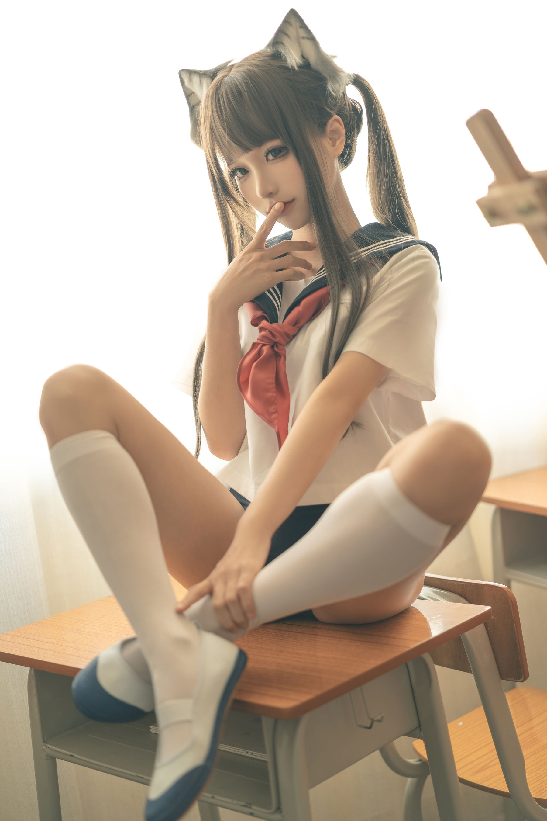 [福利COS] 动漫博主蠢沫沫 - 放学后