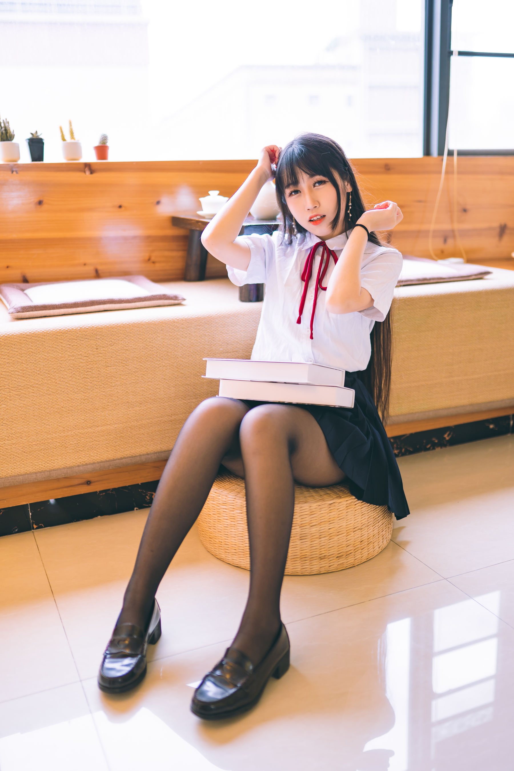 [福利COS] 微博人气Coser不呆猫 - 校服JK