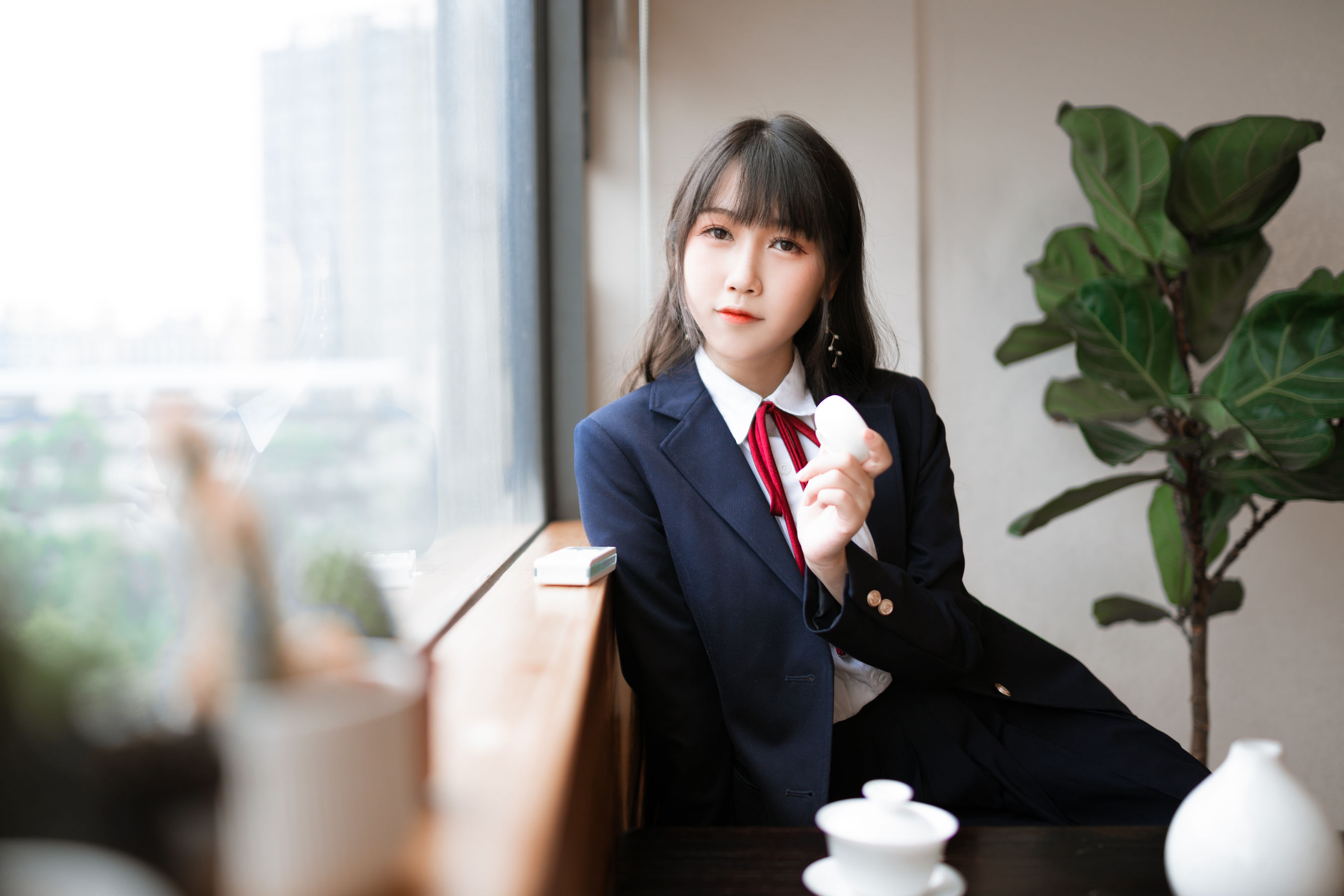[福利COS] 微博人气Coser不呆猫 - 校服JK