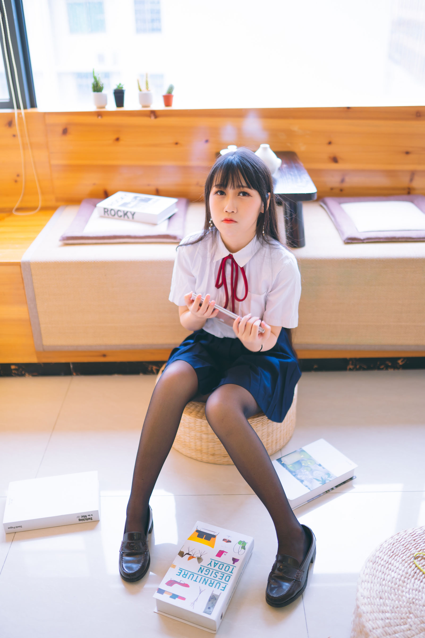 [福利COS] 微博人气Coser不呆猫 - 校服JK