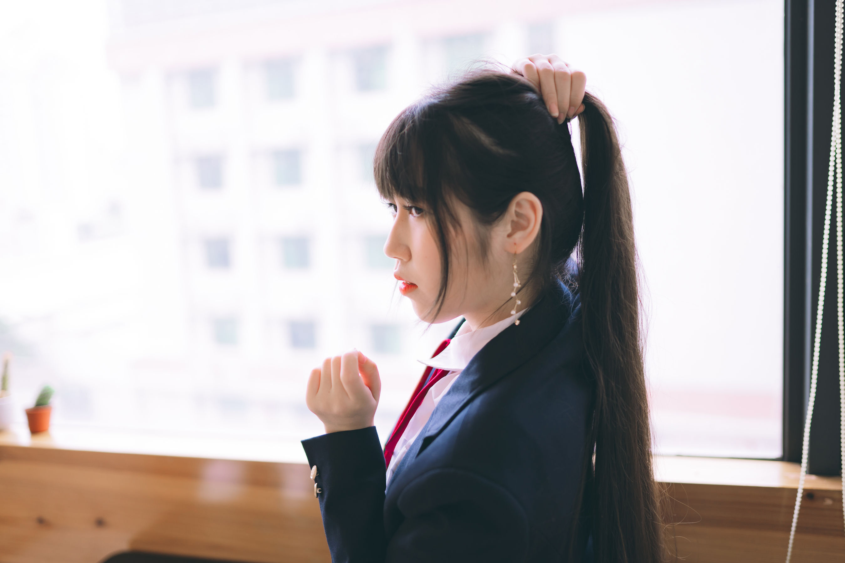 [福利COS] 微博人气Coser不呆猫 - 校服JK
