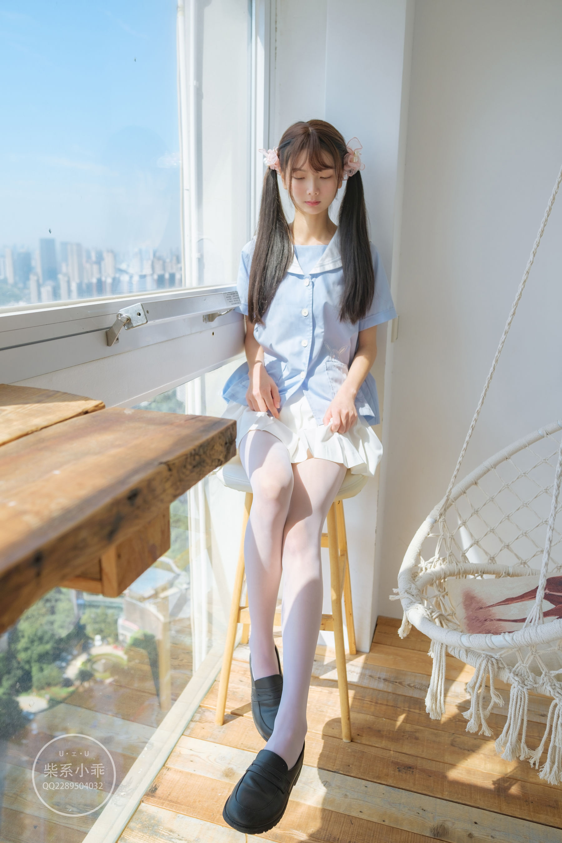 [福利COS] 柴系小乖(稚乖画册) - 晴空 白丝双马尾