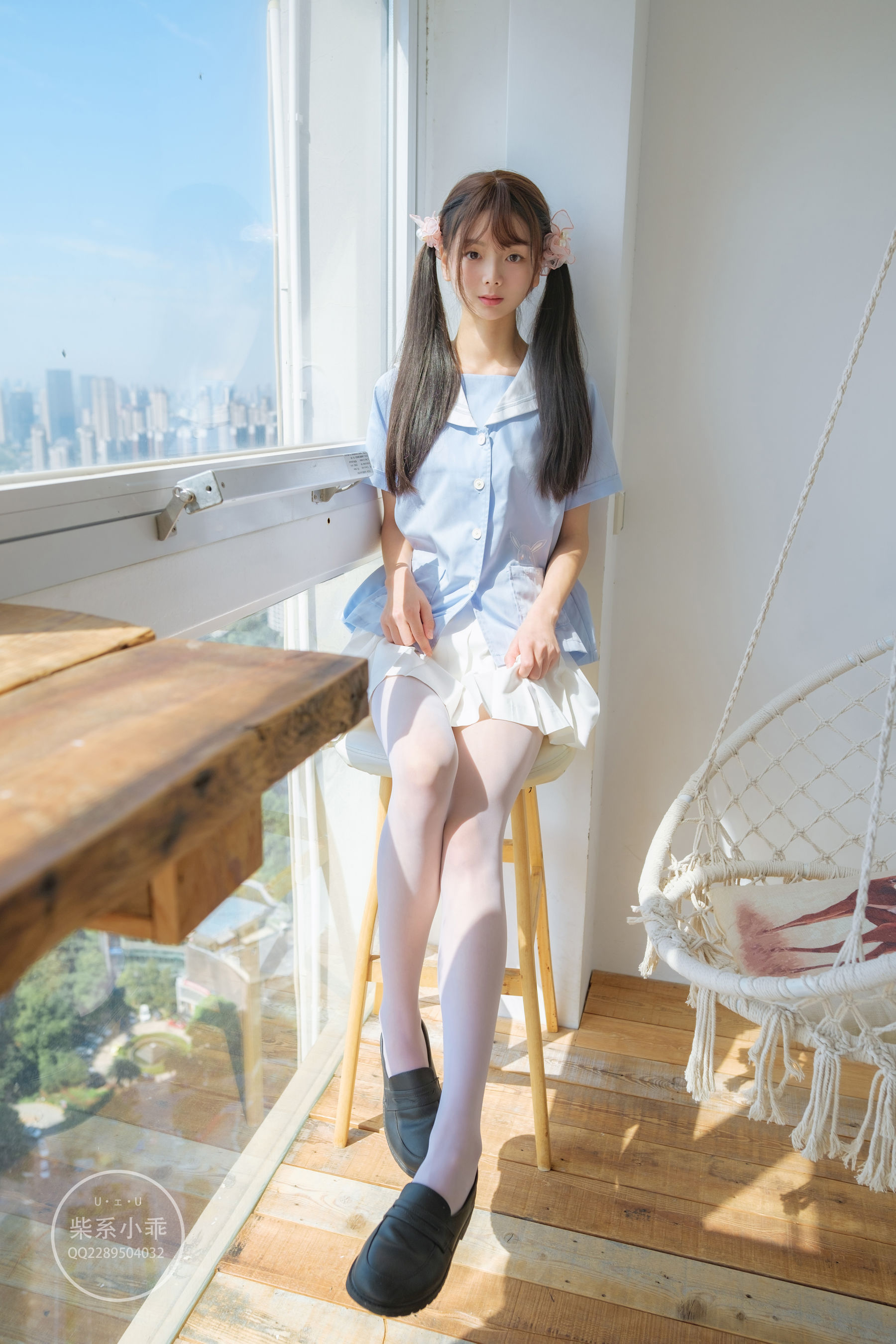 [福利COS] 柴系小乖(稚乖画册) - 晴空 白丝双马尾