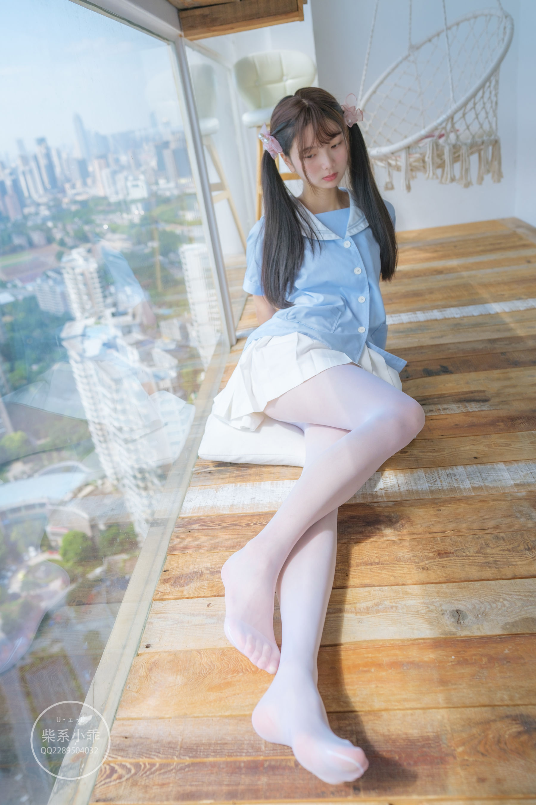 [福利COS] 柴系小乖(稚乖画册) - 晴空 白丝双马尾