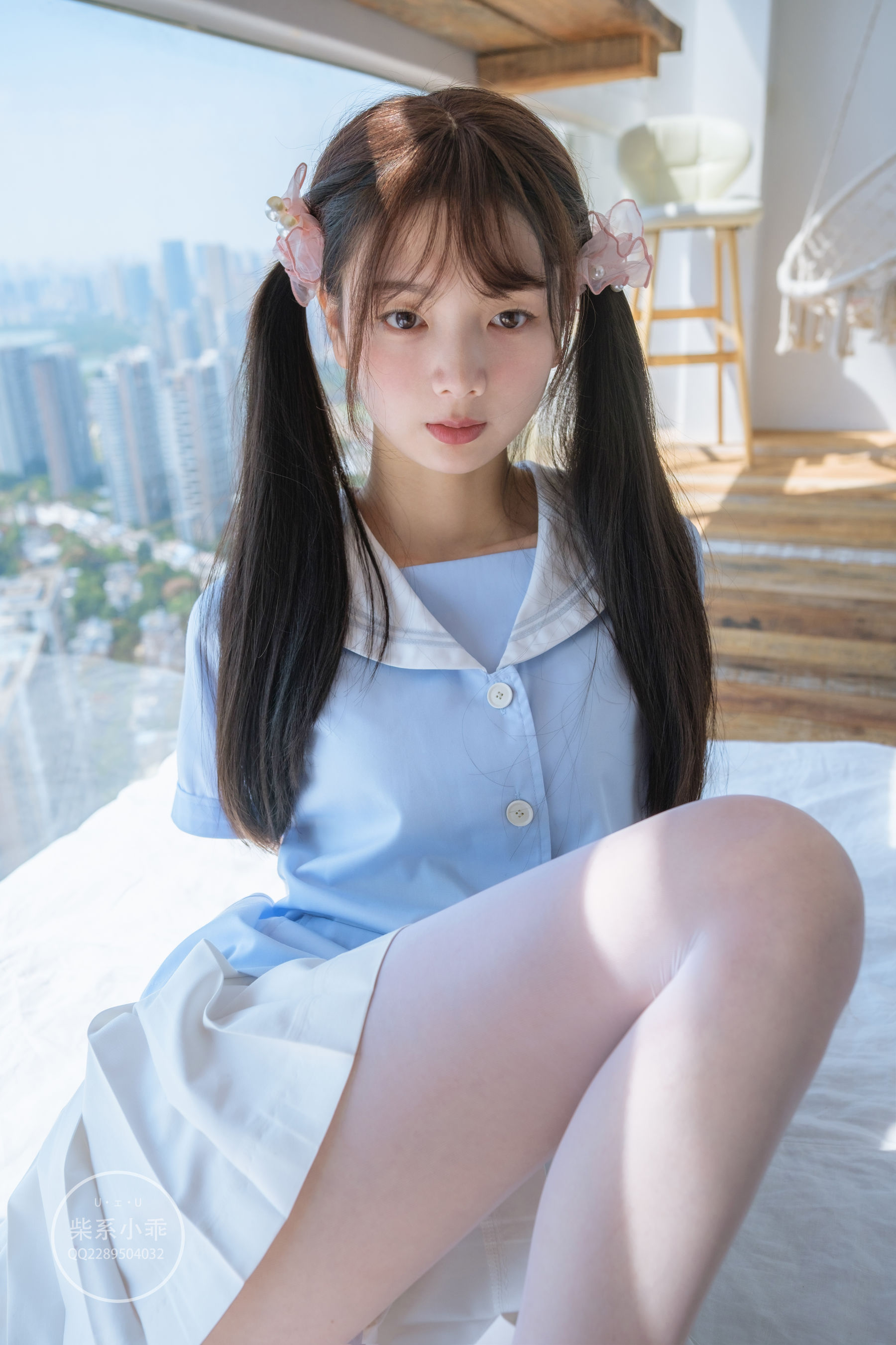 [福利COS] 柴系小乖(稚乖画册) - 晴空 白丝双马尾