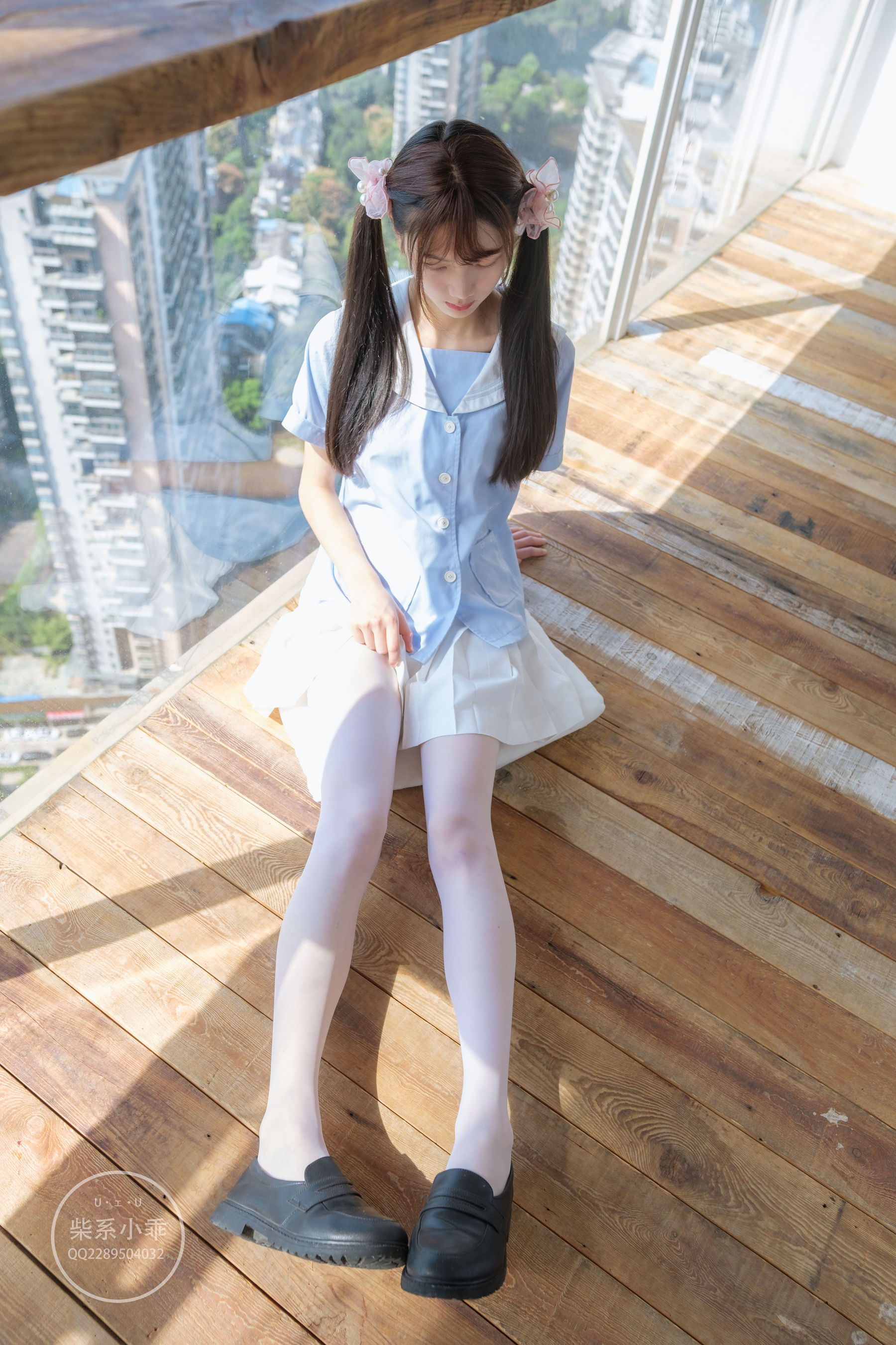 [福利COS] 柴系小乖(稚乖画册) - 晴空 白丝双马尾