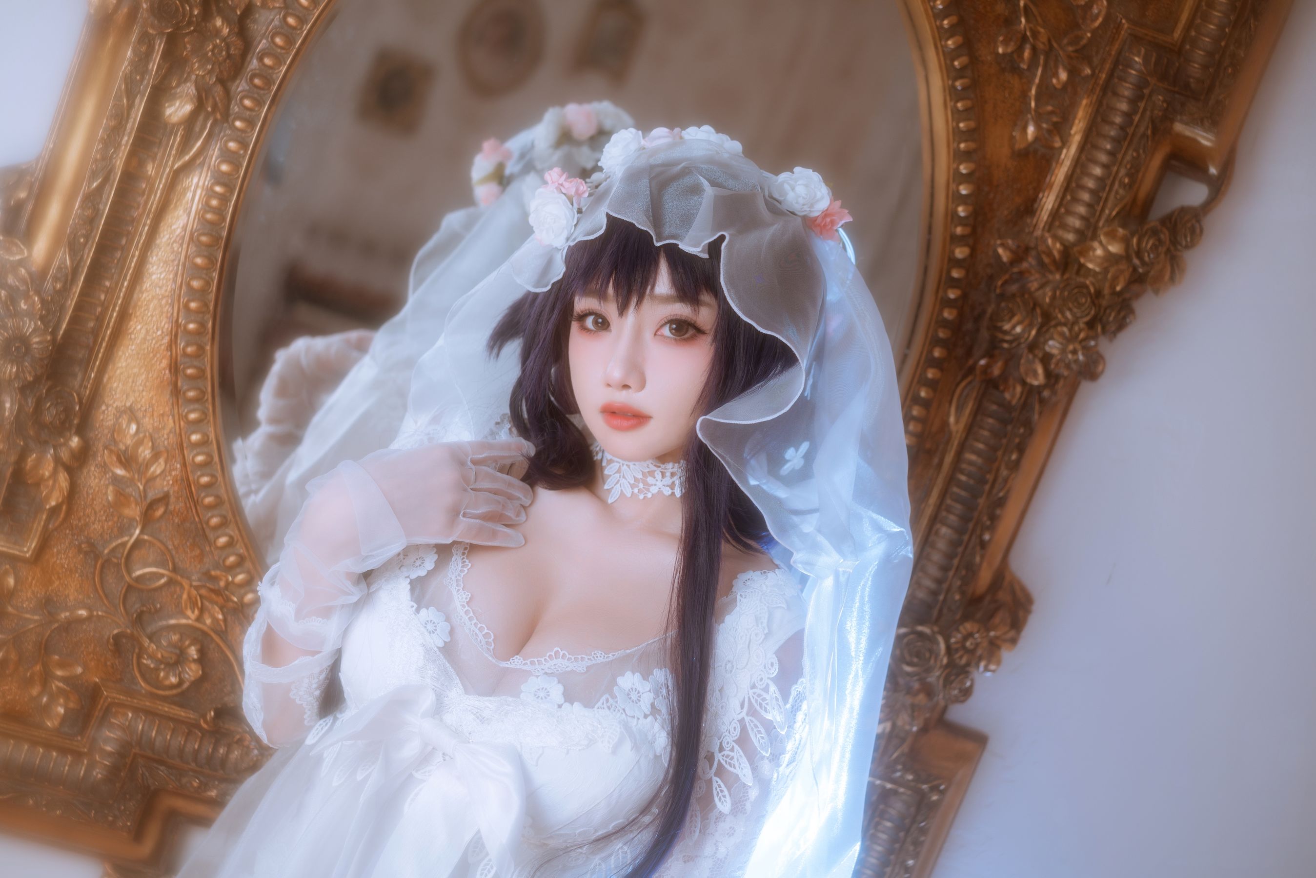 [福利COS] 白嫩美少女鬼畜瑶 - 婚纱
