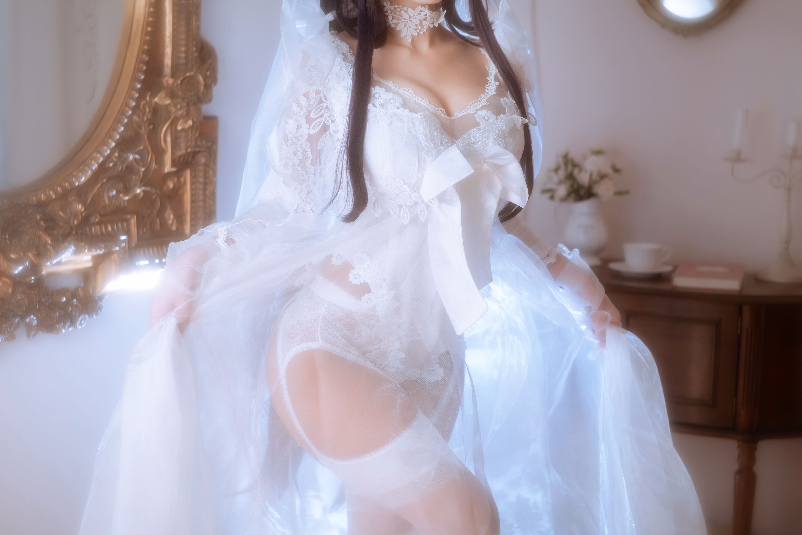 [福利COS] 白嫩美少女鬼畜瑶 - 婚纱