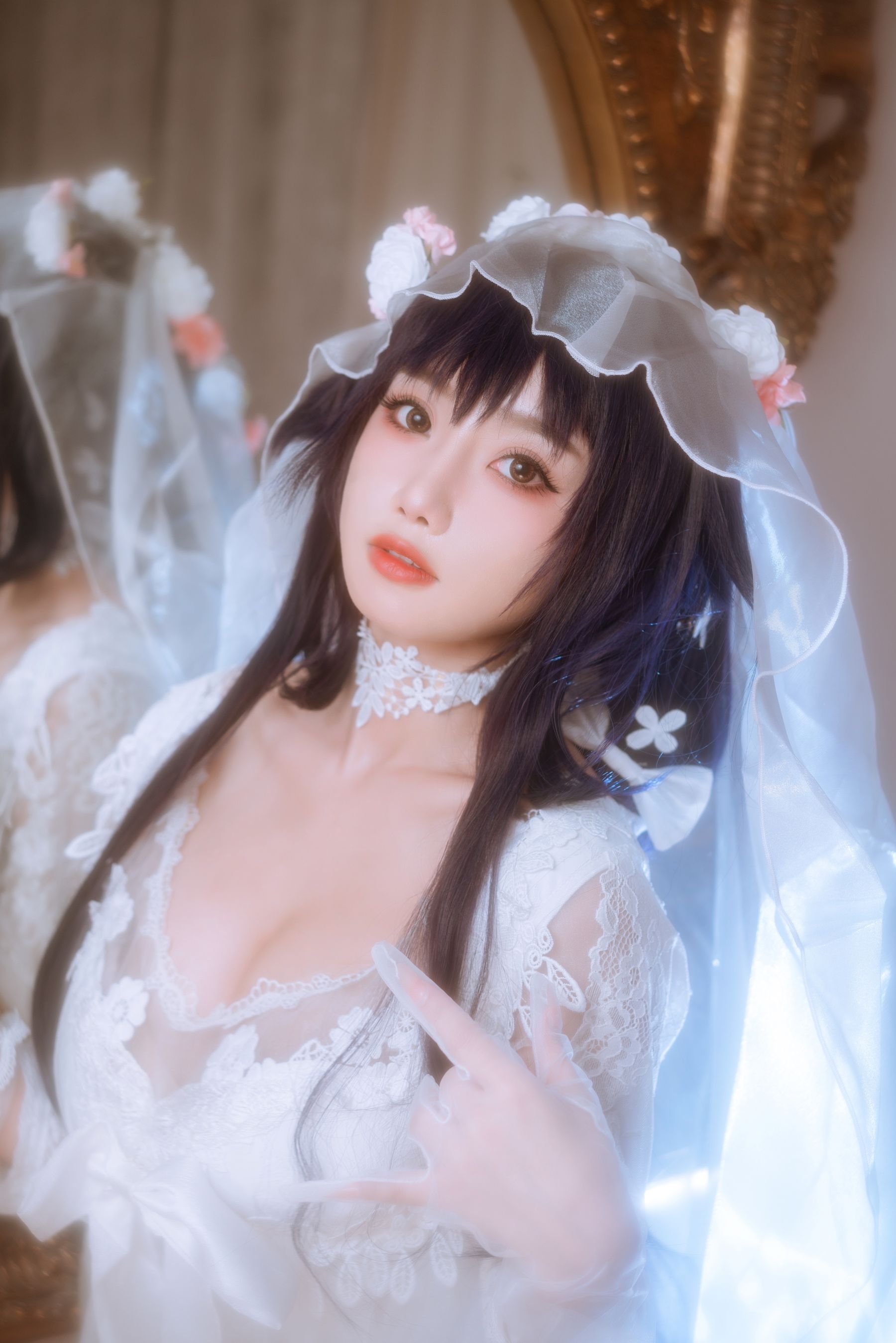 [福利COS] 白嫩美少女鬼畜瑶 - 婚纱