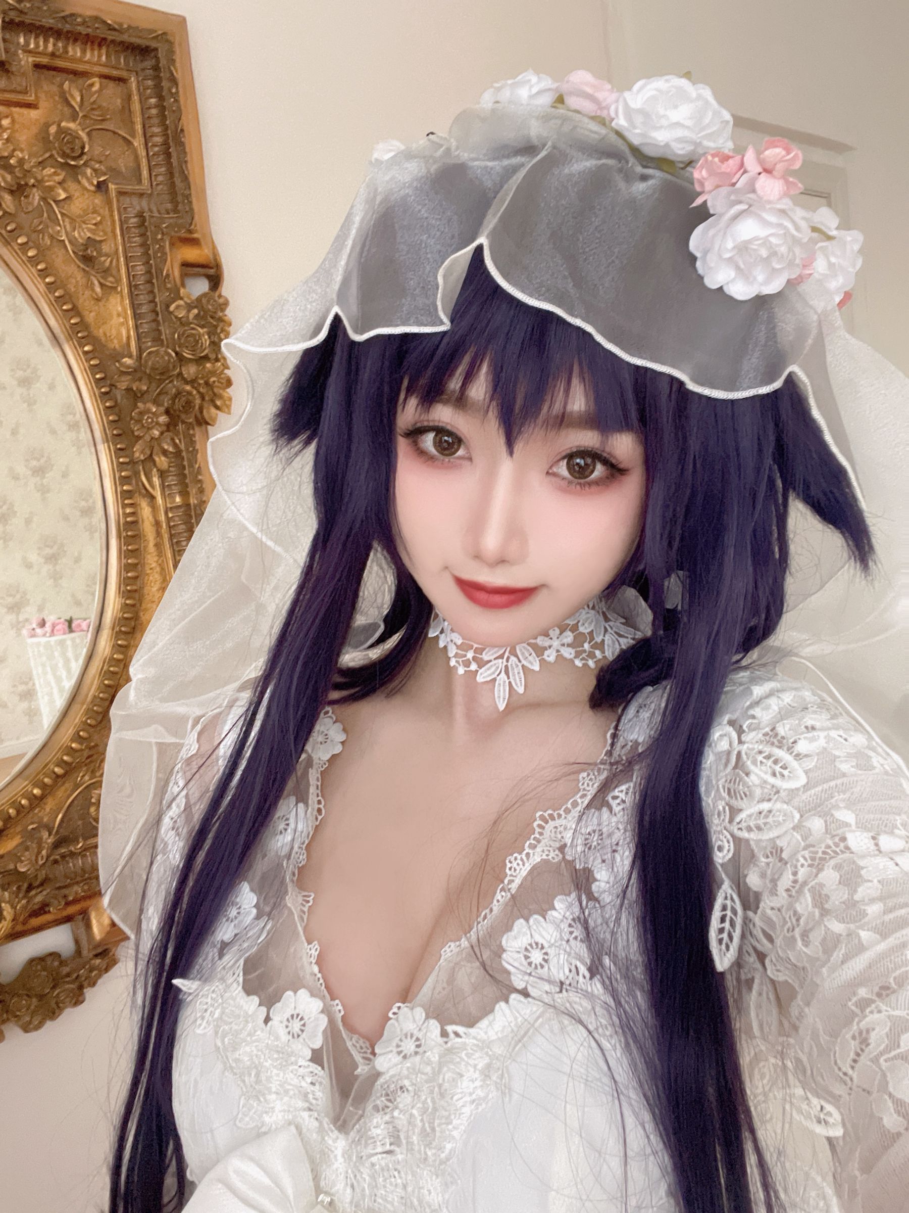 [福利COS] 白嫩美少女鬼畜瑶 - 婚纱