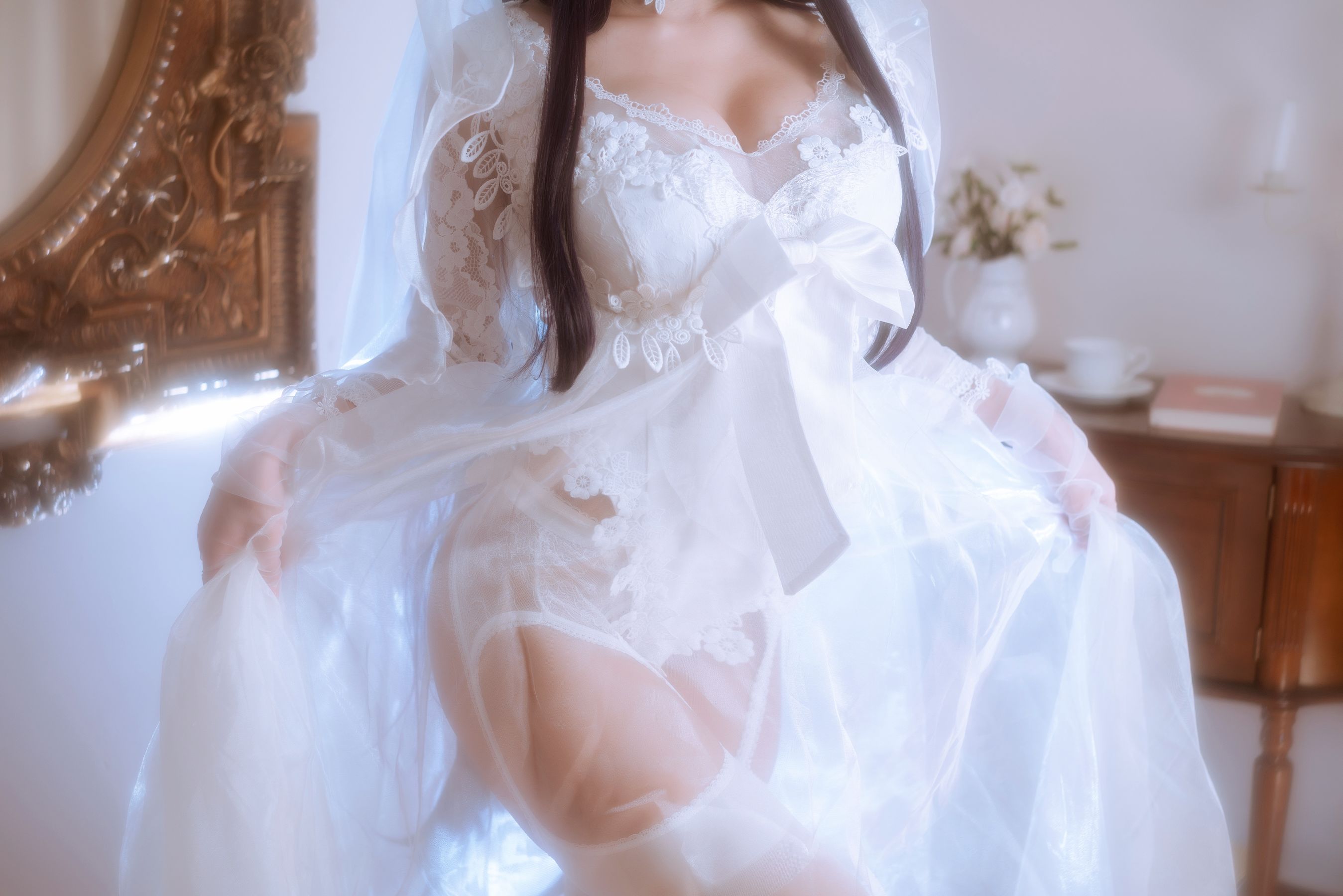 [福利COS] 白嫩美少女鬼畜瑶 - 婚纱