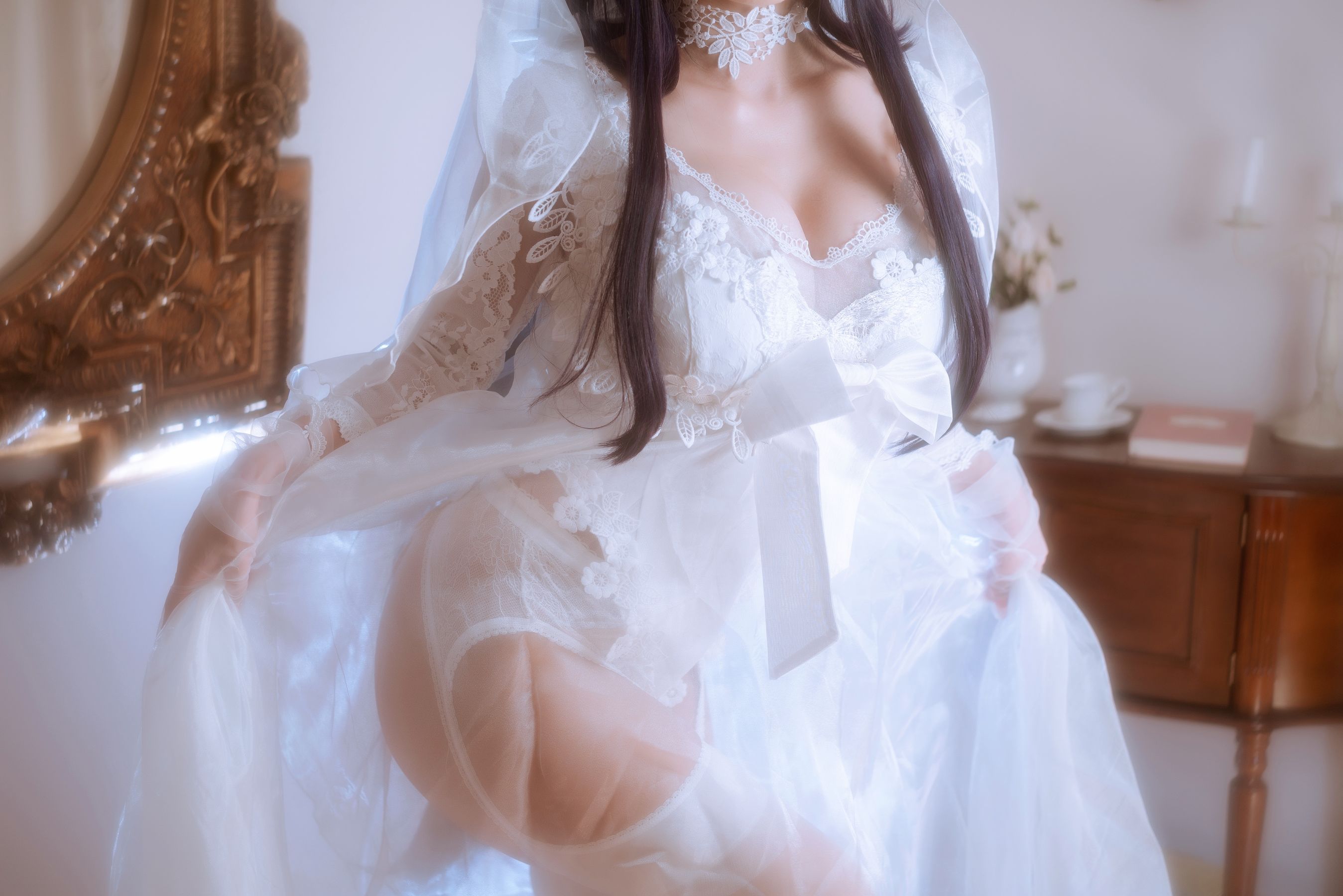 [福利COS] 白嫩美少女鬼畜瑶 - 婚纱