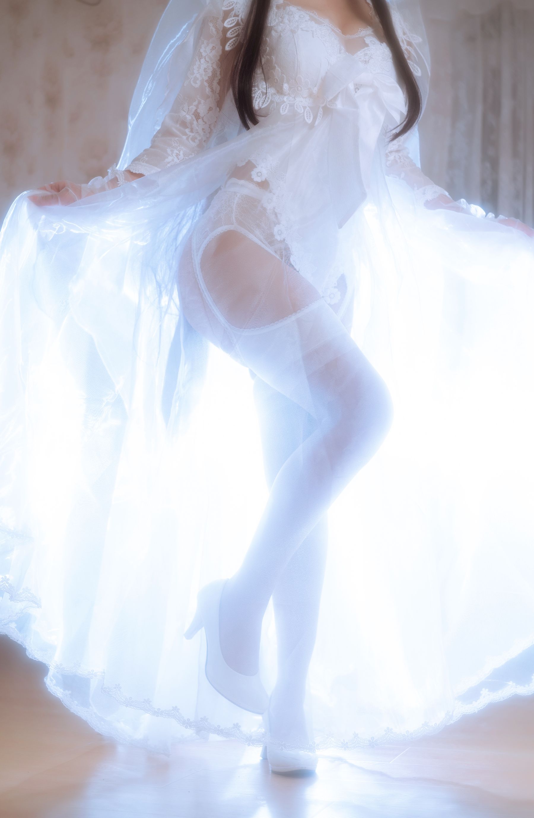 [福利COS] 白嫩美少女鬼畜瑶 - 婚纱