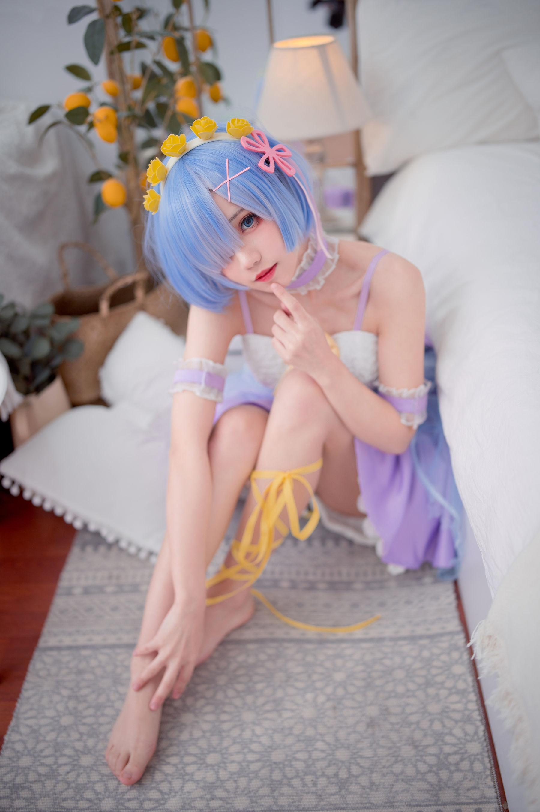 [福利COS] 花柒Hana - 天使蕾姆